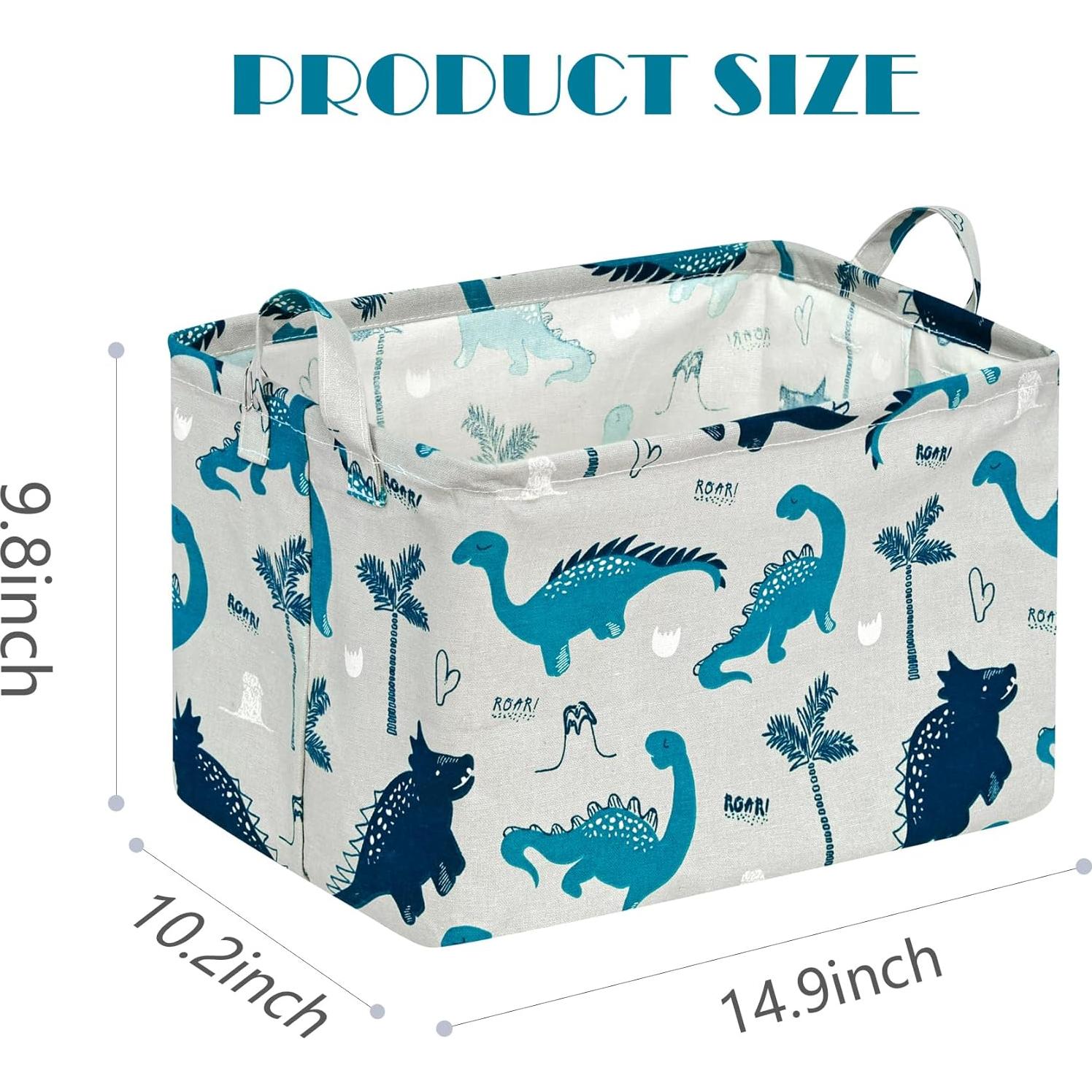 Cesta de Almacenamiento Impermeable MAIZMZ 37.8x25.9cm Dinosaurio Verde