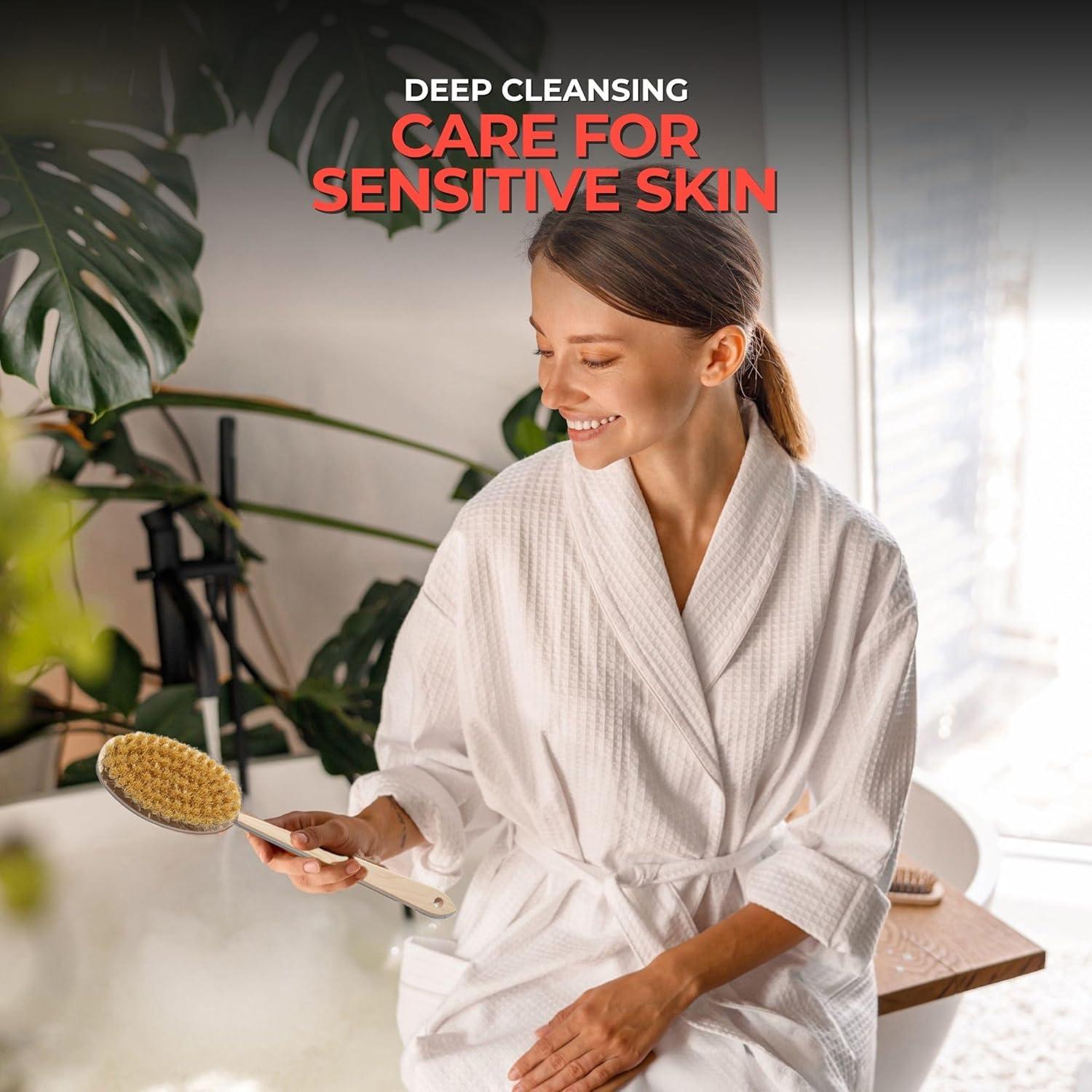 Cepillo de Piel Tampico Yerba Prima - Paquete de 2, Exfoliación Natural