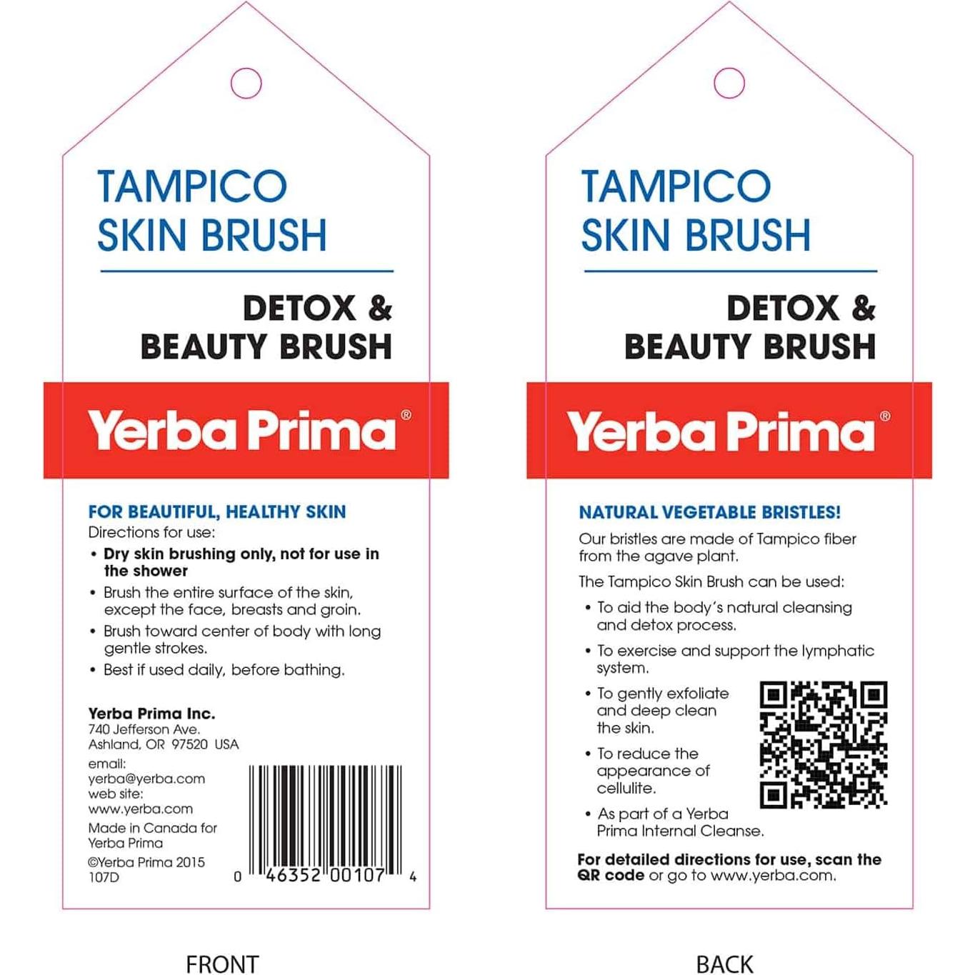 Cepillo de Piel Tampico Yerba Prima - Paquete de 2, Exfoliación Natural