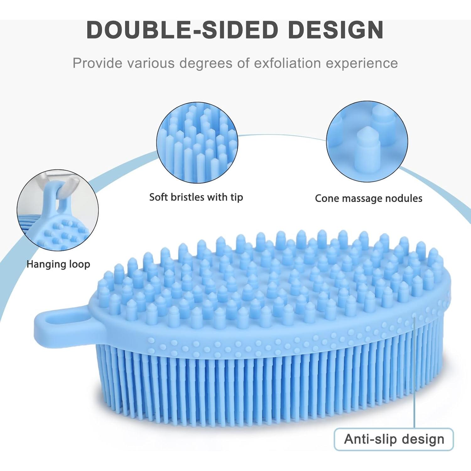 Esponja Corporal de Silicona FREATECH Doble Cara 12cm Azul