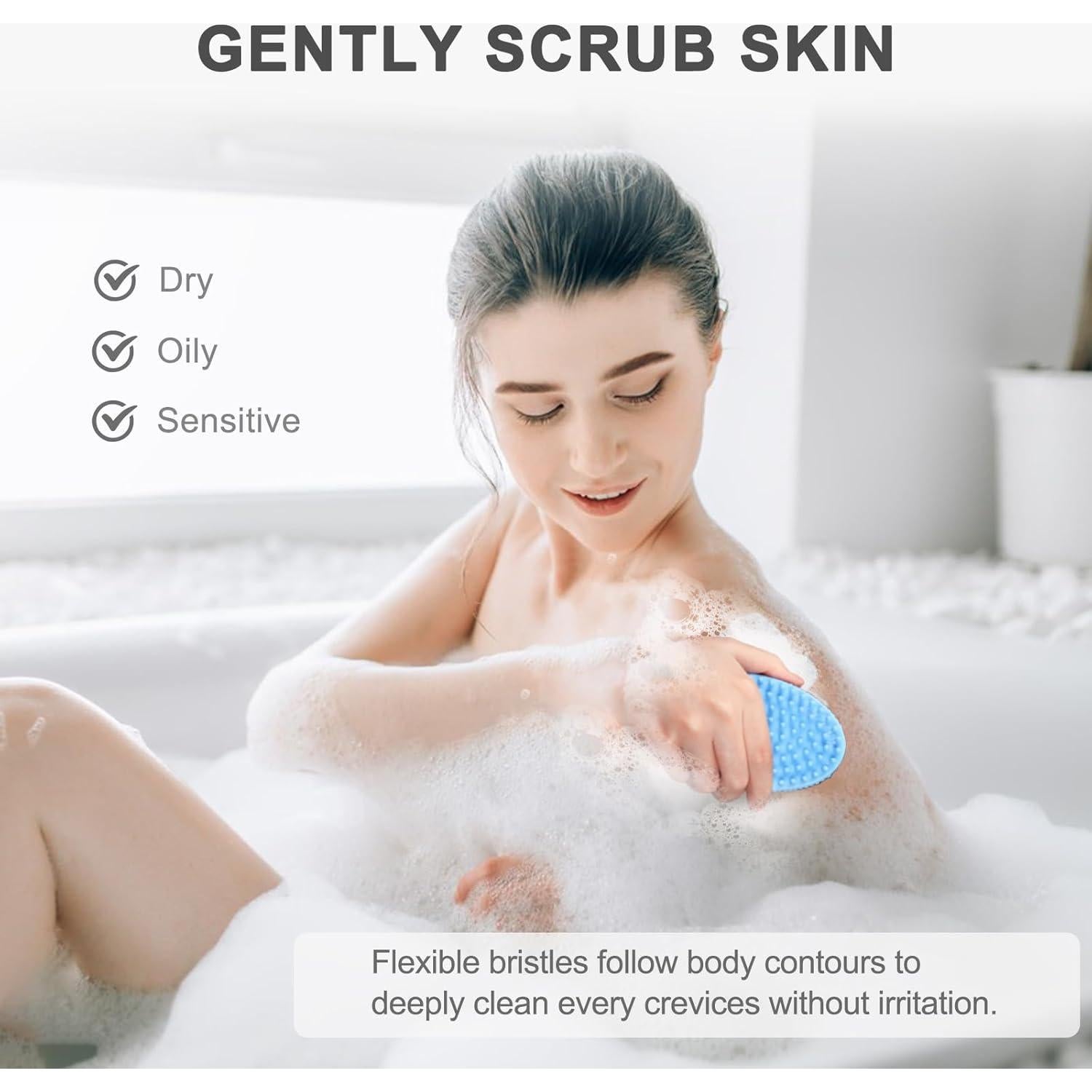 Esponja Corporal de Silicona FREATECH Doble Cara 12cm Azul