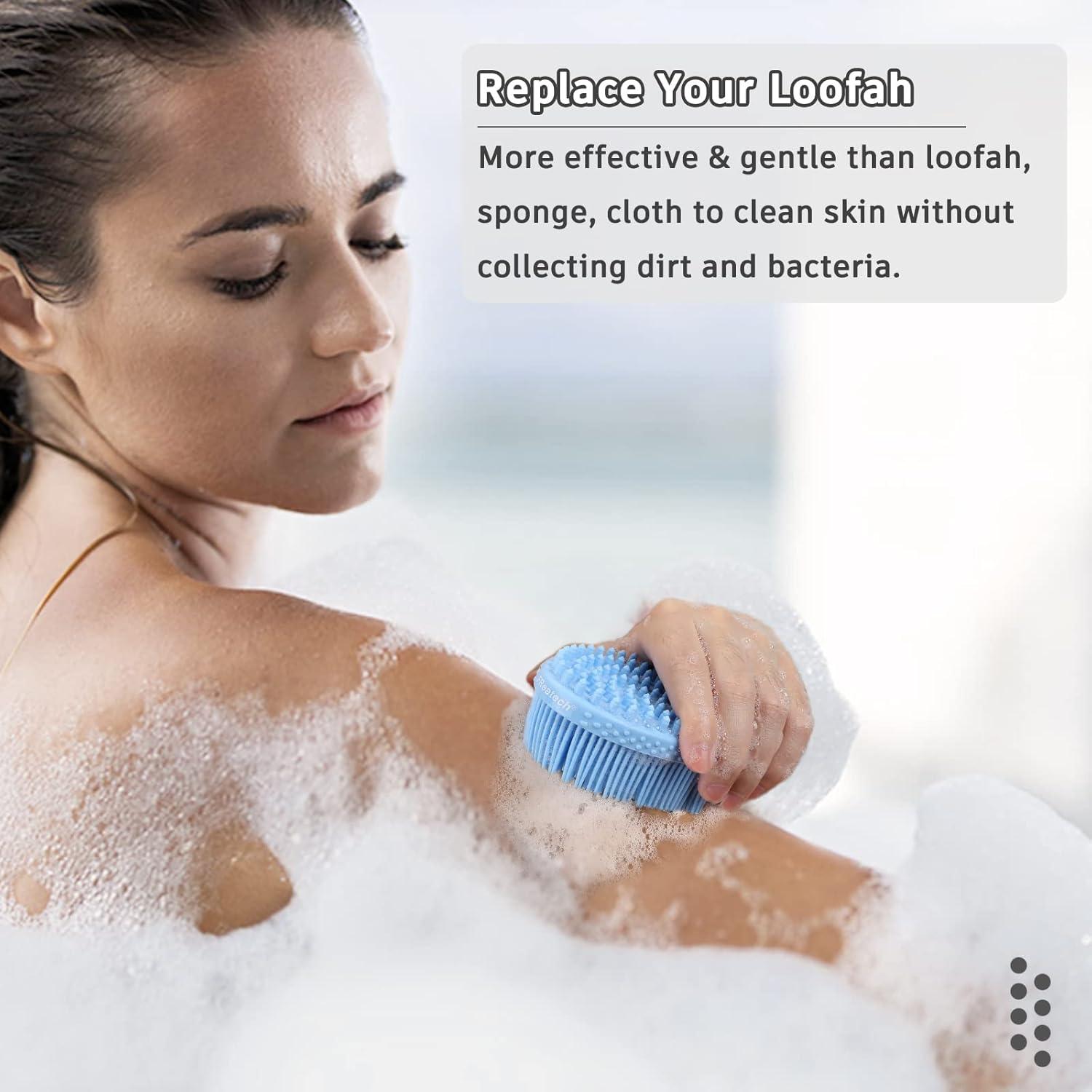 Esponja Corporal de Silicona FREATECH Doble Cara 12cm Azul