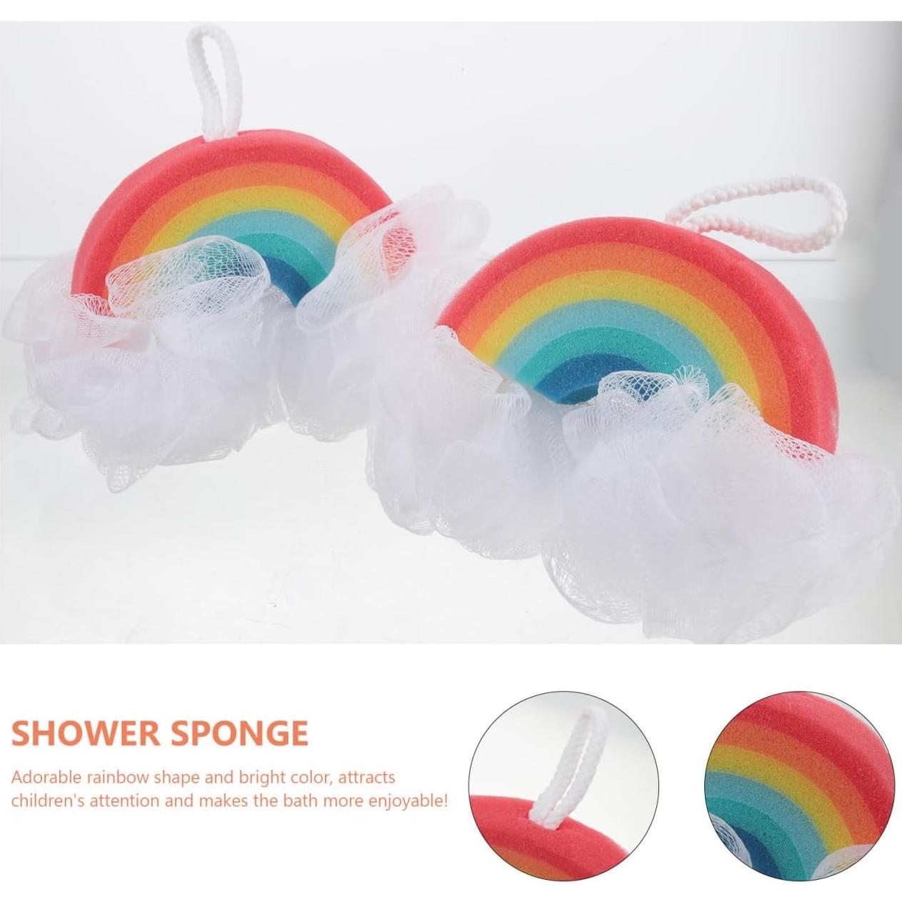 Esponjas de Baño Exfoliantes Healvian Arcoíris 2 Pcs 23x12 cm