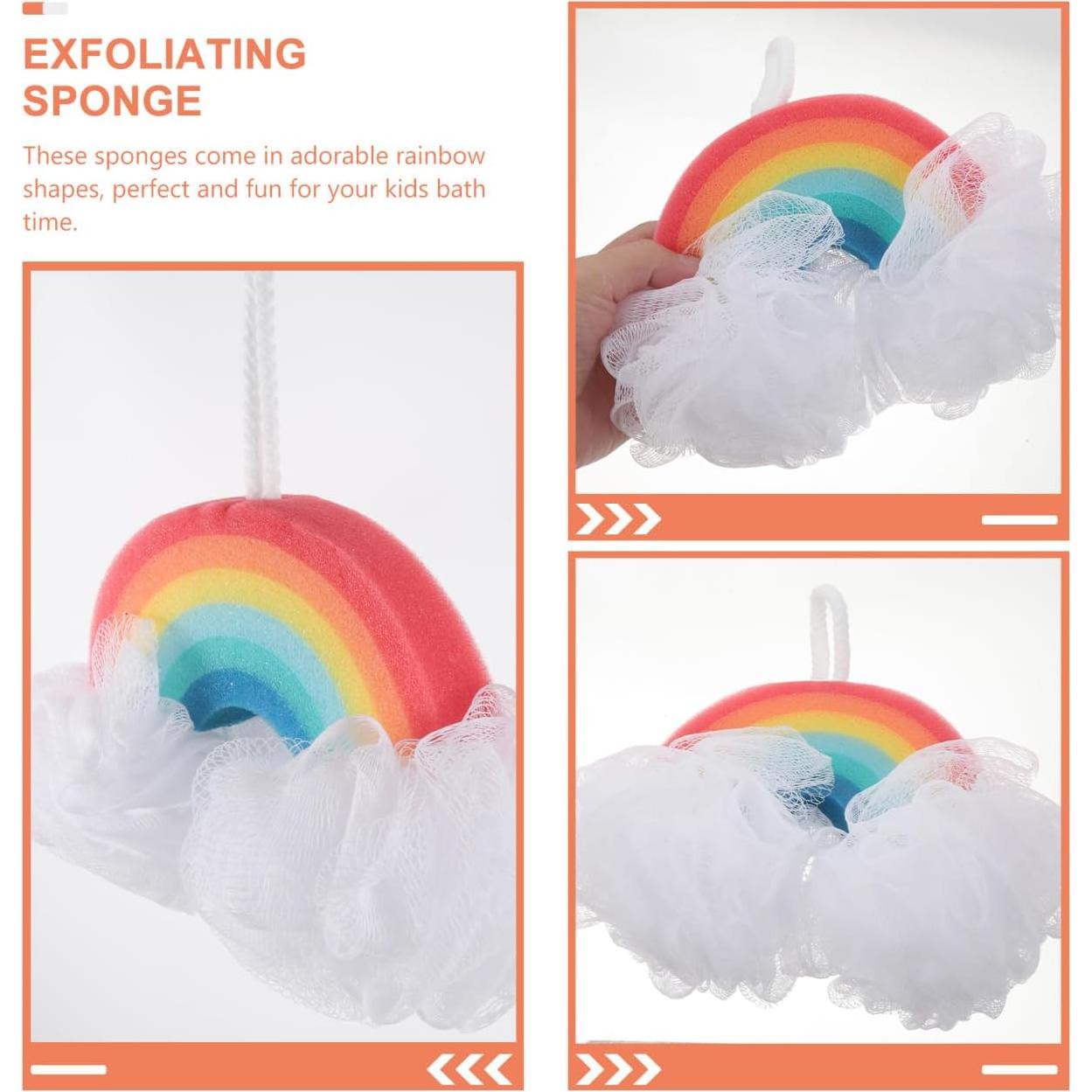 Esponjas de Baño Exfoliantes Healvian Arcoíris 2 Pcs 23x12 cm