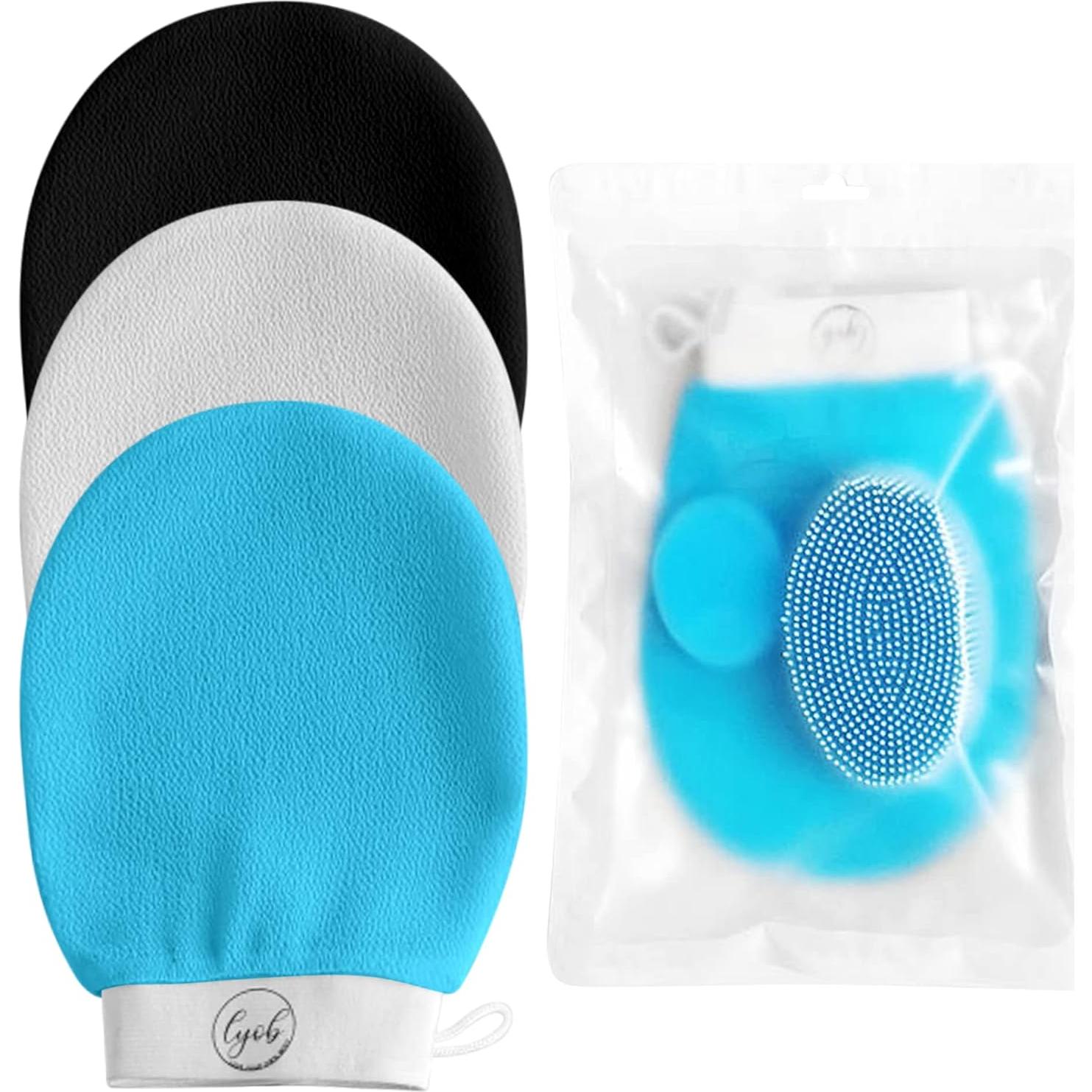 Set de Exfoliación de Baño 5 en 1 Azul - Silicona y Viscosa