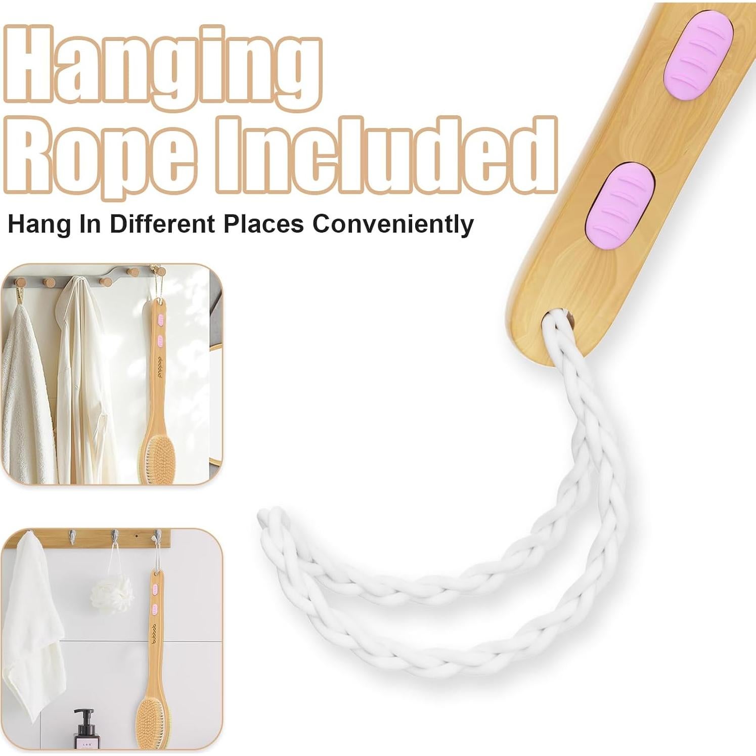 Cepillo para Espalda Bubbob con Mango Largo 43 cm - Exfoliador Ducha