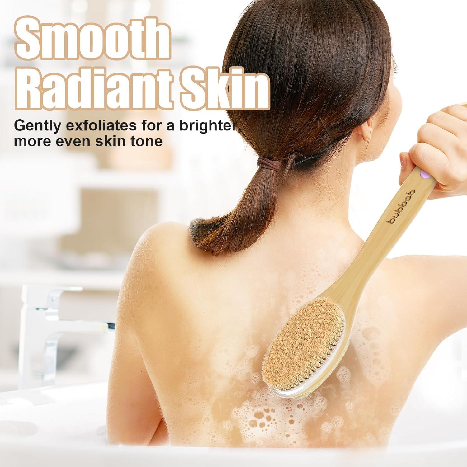 Cepillo para Espalda Bubbob con Mango Largo 43 cm - Exfoliador Ducha