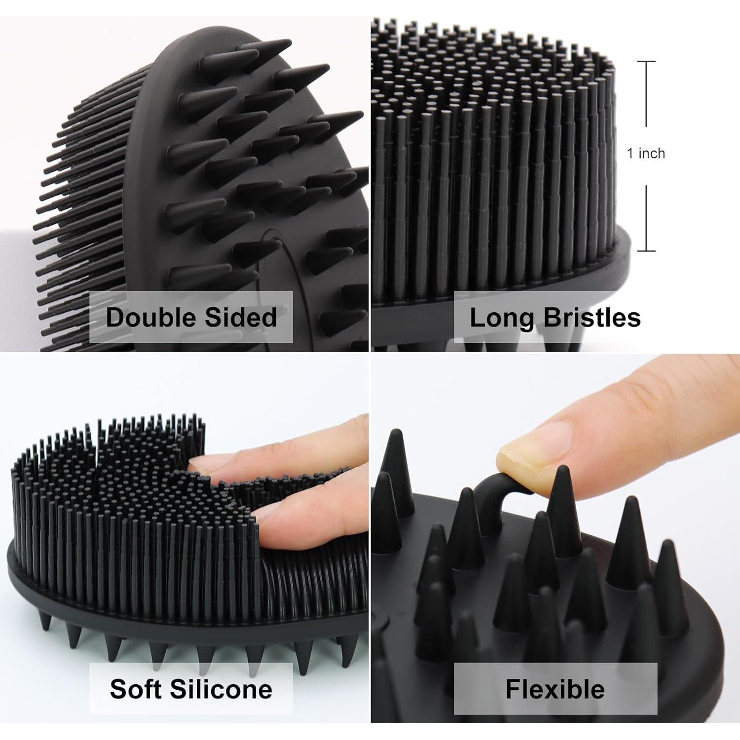 Esponja Corporal y Cepillo de Champú WETANG 2 en 1 Negro