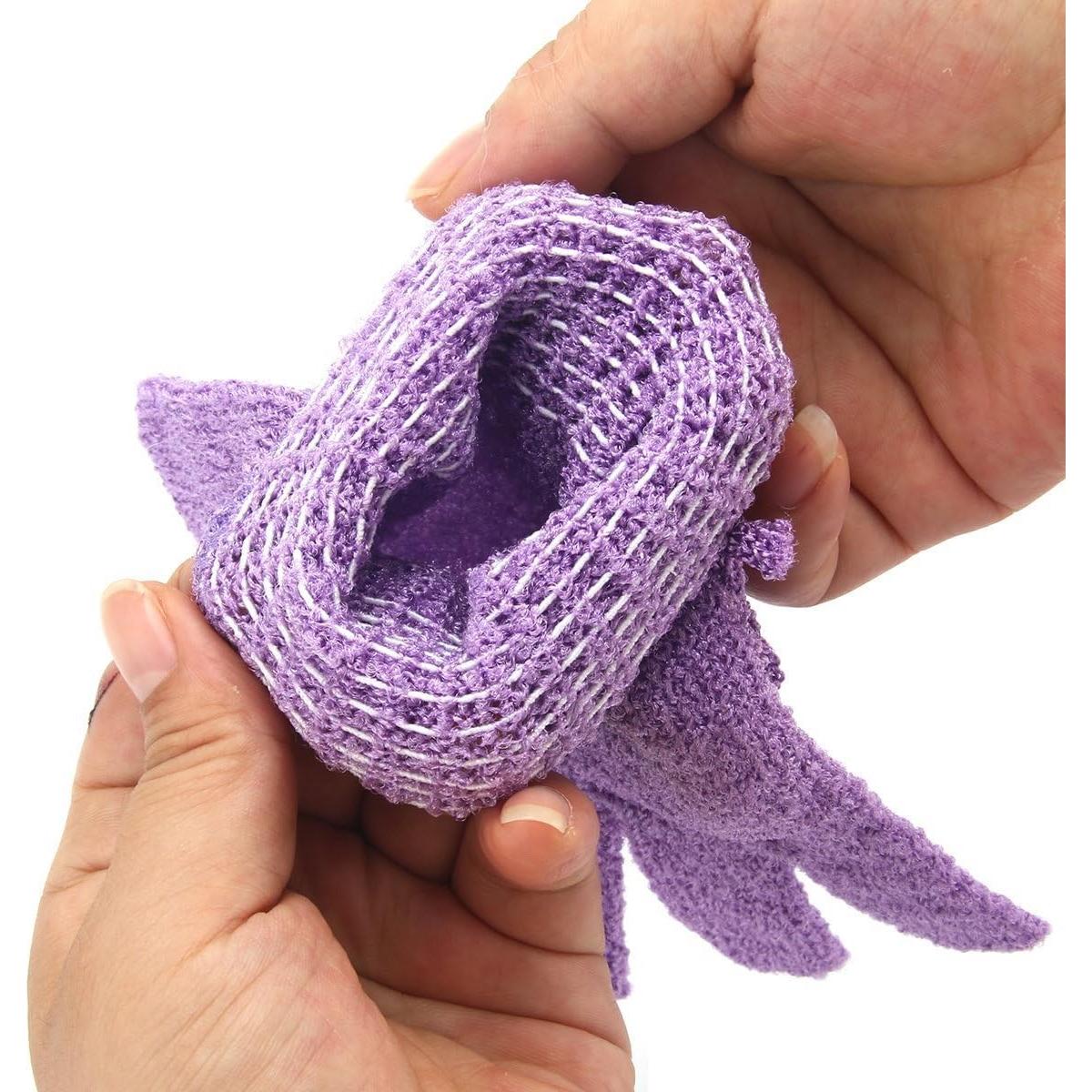 Guantes de Baño Exfoliantes Yeyimei 2 Pares Rojo y Rosa