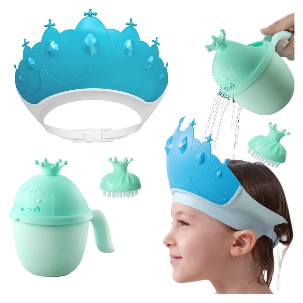 Gorro de Ducha para Bebé Thcbme Azul Ajustable y Seguro