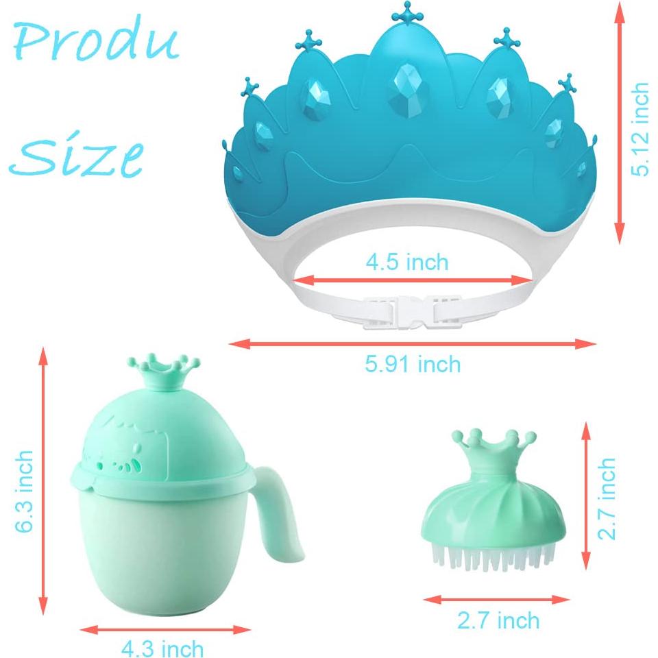 Gorro de Ducha para Bebé Thcbme Azul Ajustable y Seguro