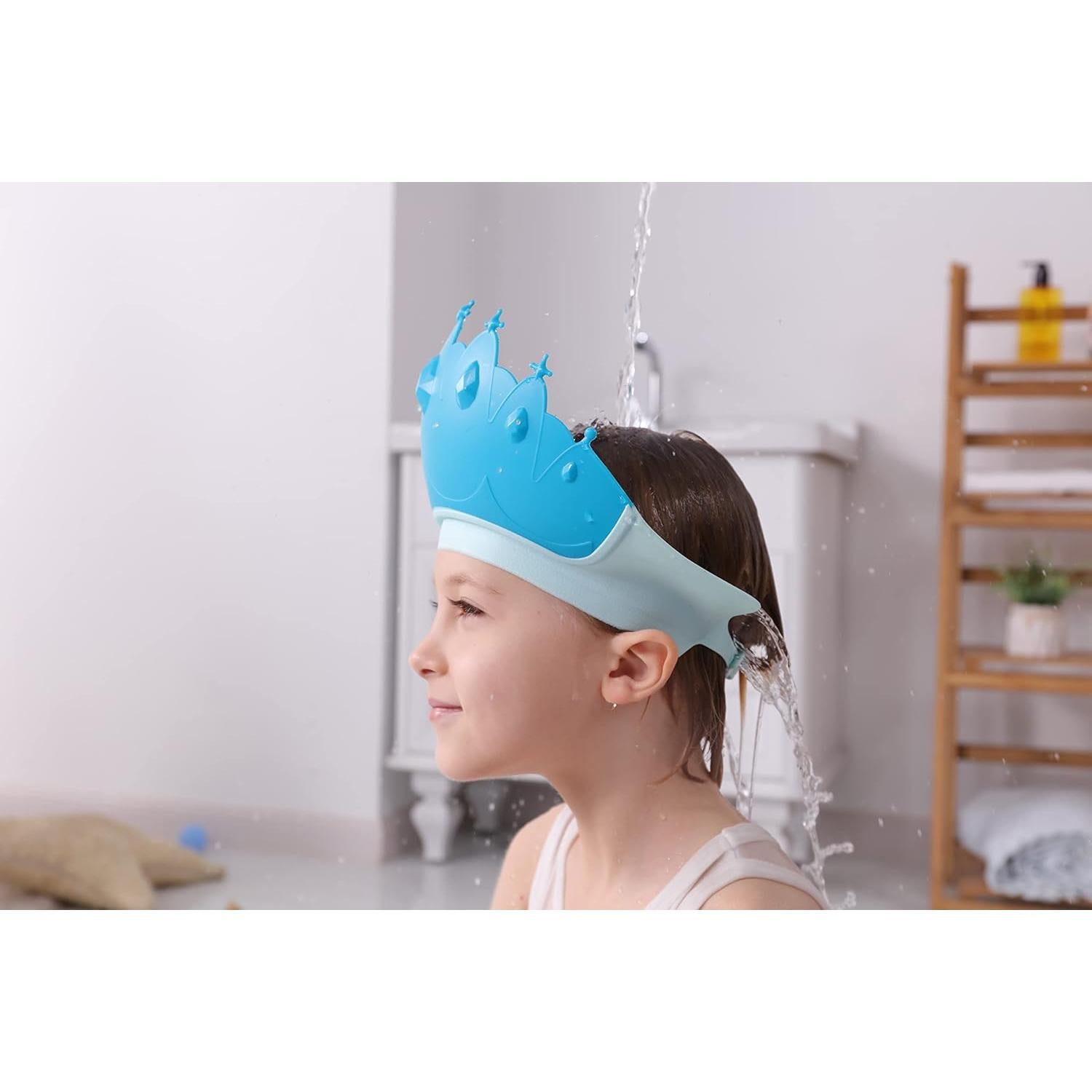 Gorro de Ducha para Bebé Thcbme Azul Ajustable y Seguro