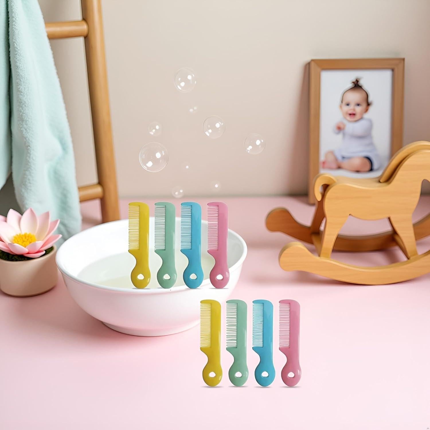 Kit de 8 Peines Coloridos para Bebés BWESOO - Cuidado Suave