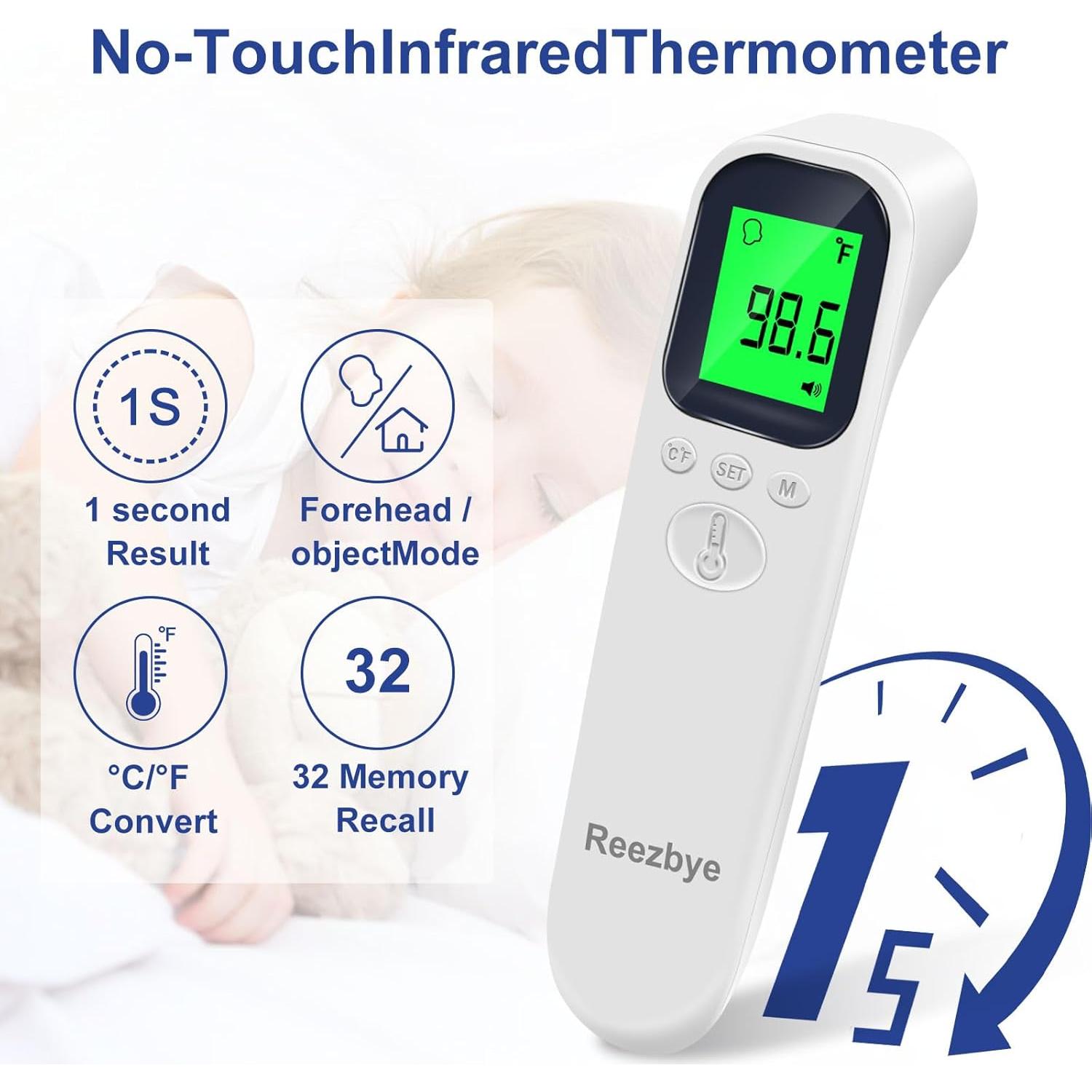 Termómetro Digital Sin Contacto Reezbye AOJ-20A para Bebés y Adultos