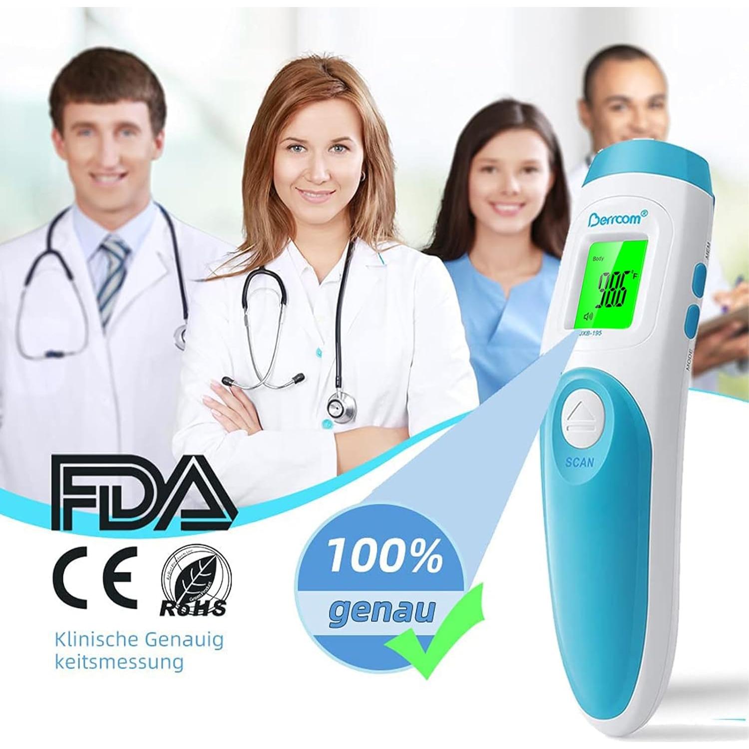 Termómetro Digital Infrarrojo Sin Contacto Berrcom JXB-195 3 en 1