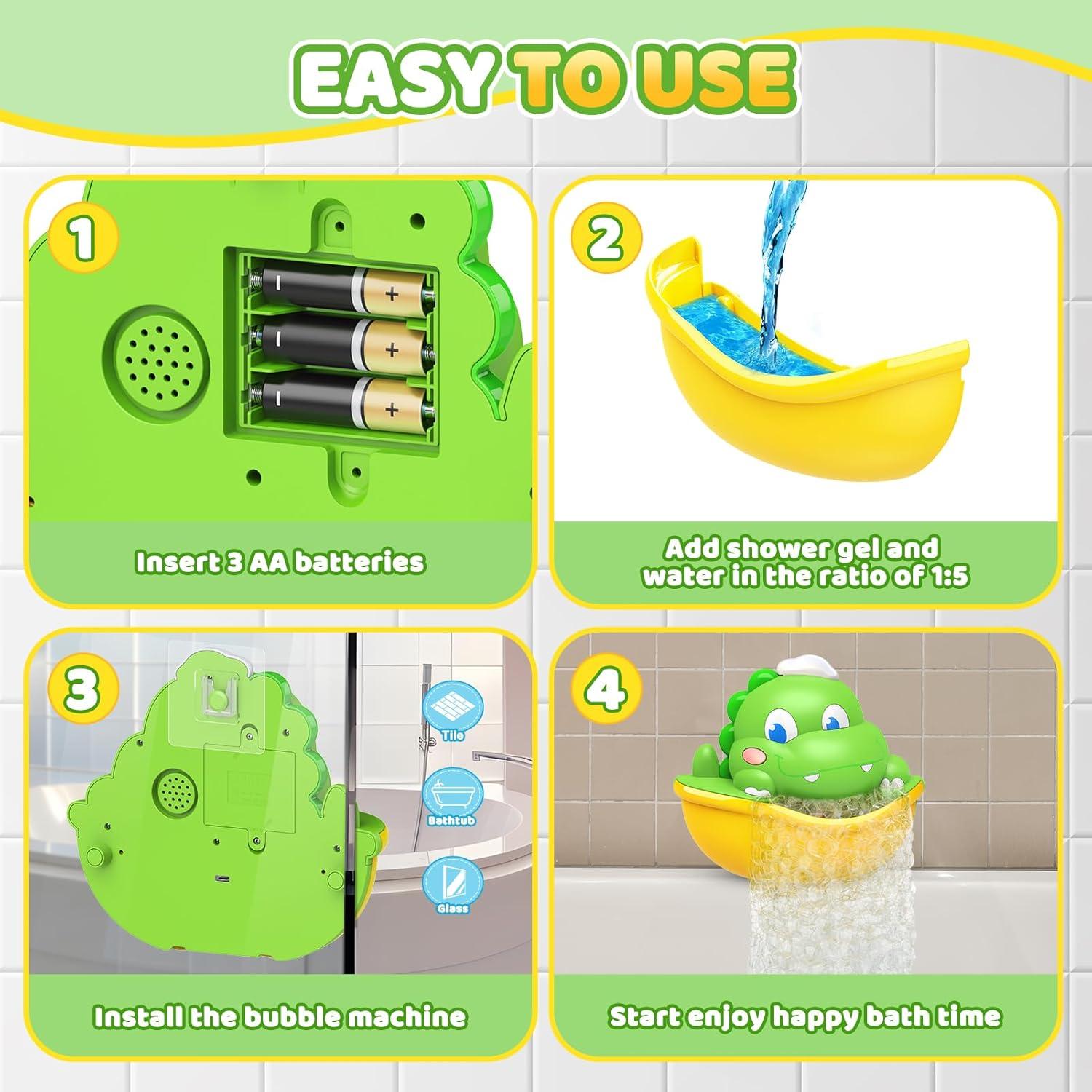 Máquina de Burbujas de Baño Iluminada Diyfrety - Dinosaurio