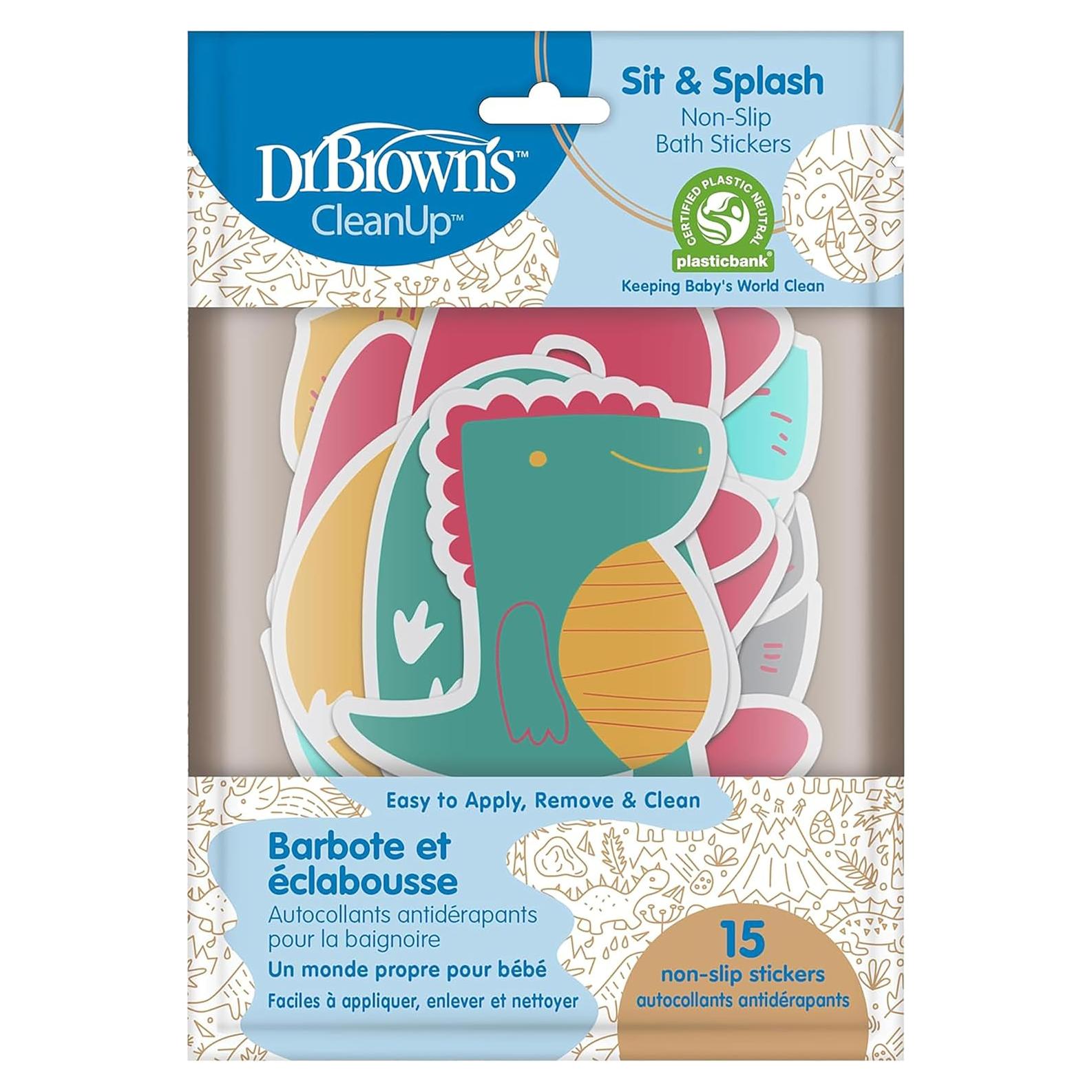 Pegatinas Antideslizantes Dr. Brown's CleanUp Dino 15 Unidades