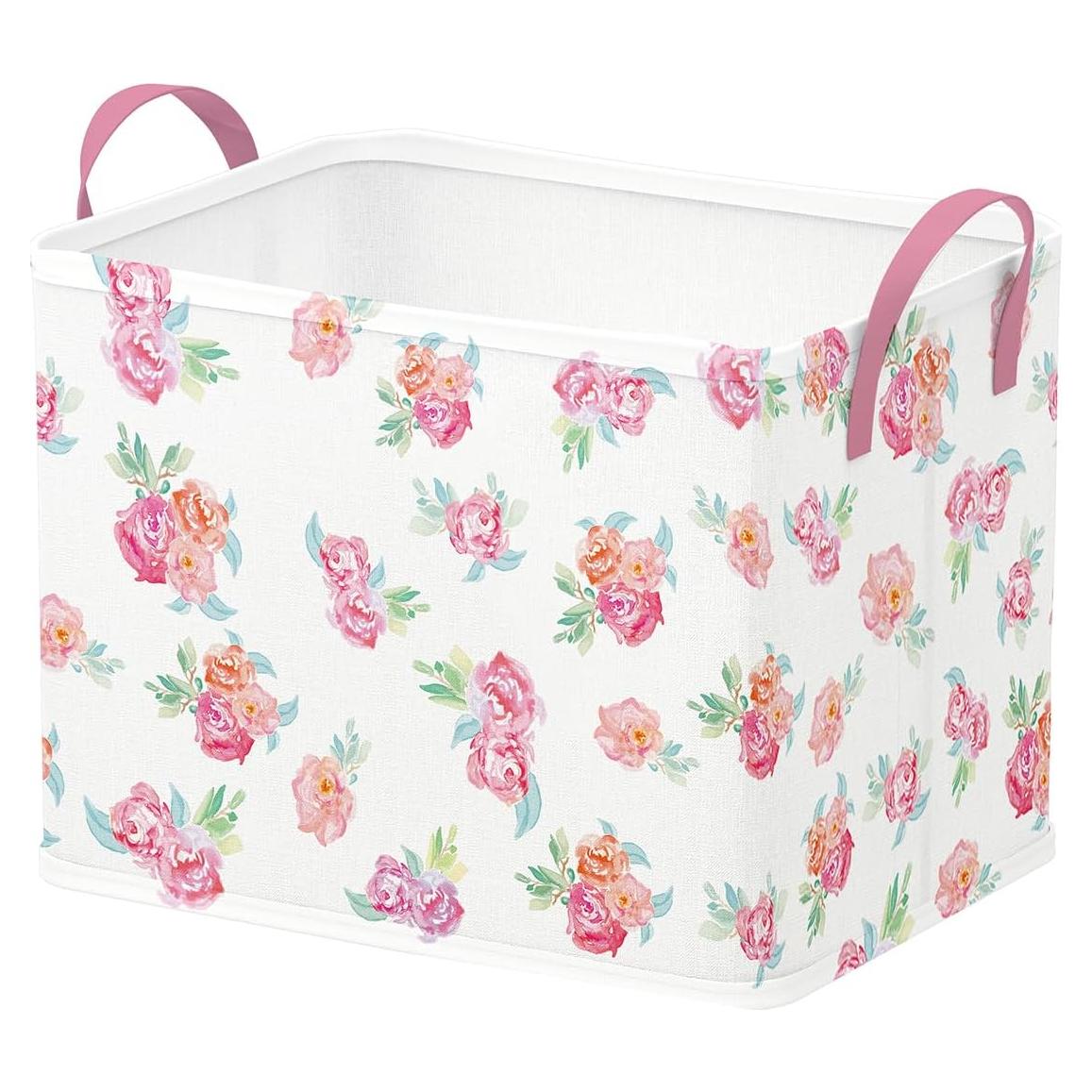Cesta de Bebé Rosa Runtoo 36L Plegable Decorativa
