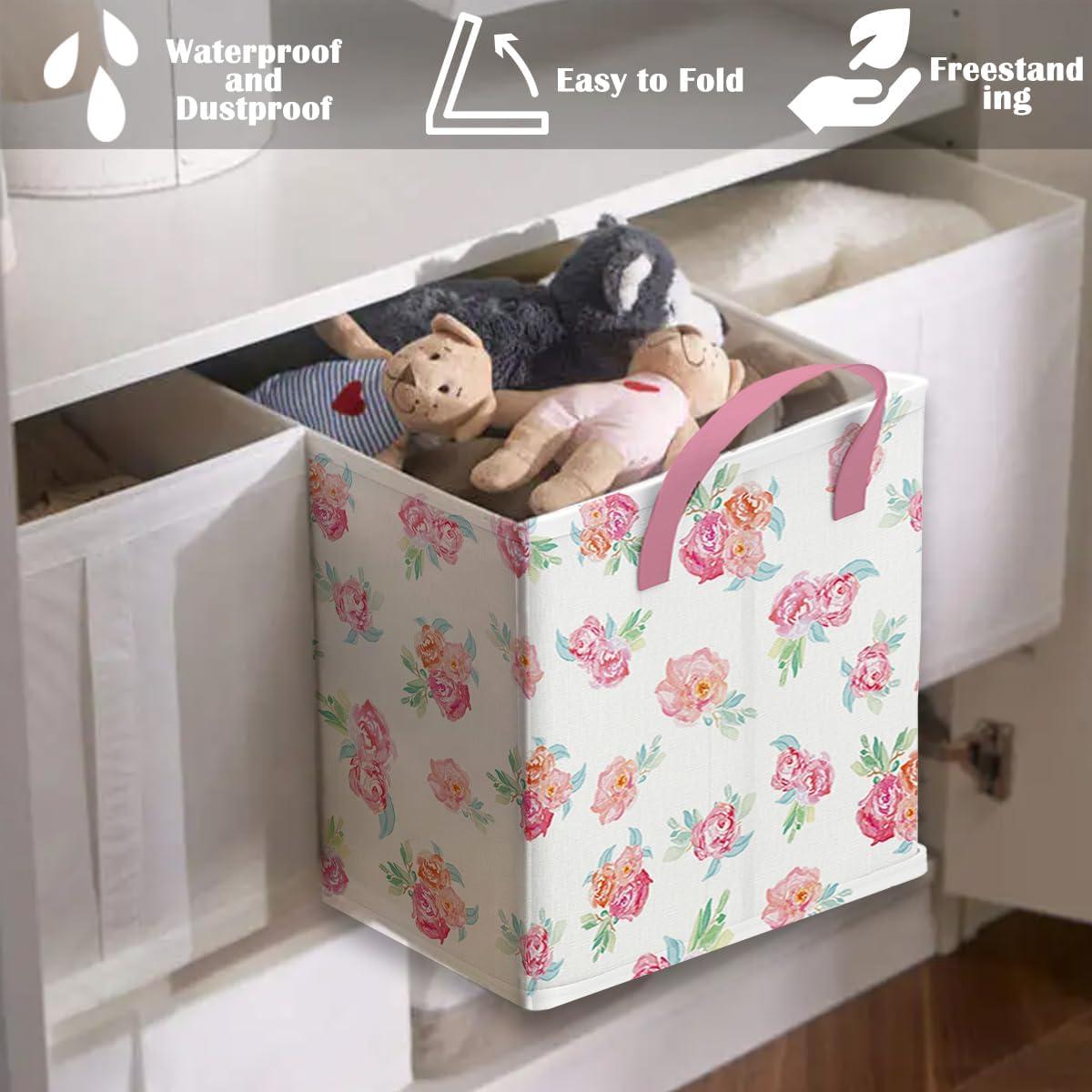 Cesta de Bebé Rosa Runtoo 36L Plegable Decorativa