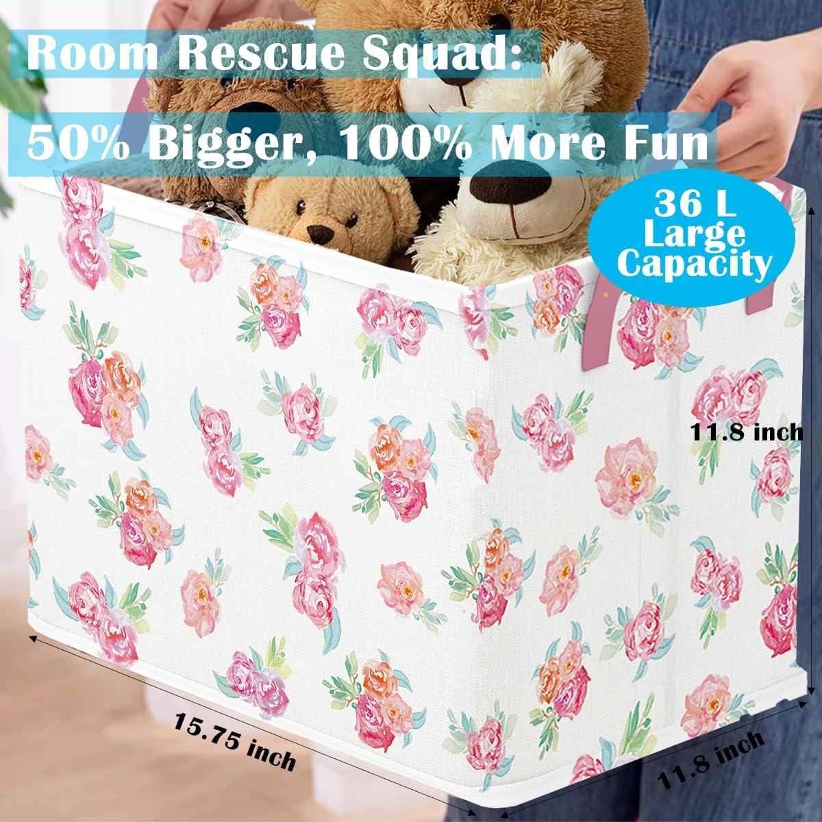 Cesta de Bebé Rosa Runtoo 36L Plegable Decorativa