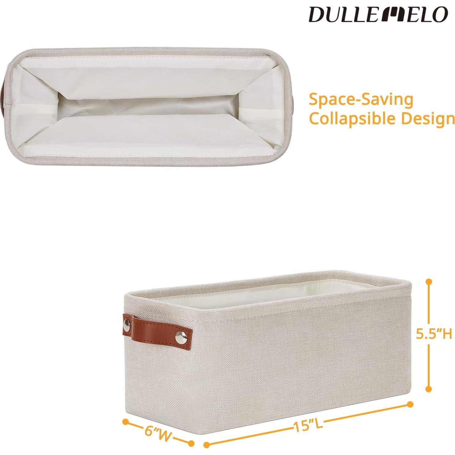 Cesta de Almacenamiento Estrecha DULLEMELO Beige 38x15x14cm