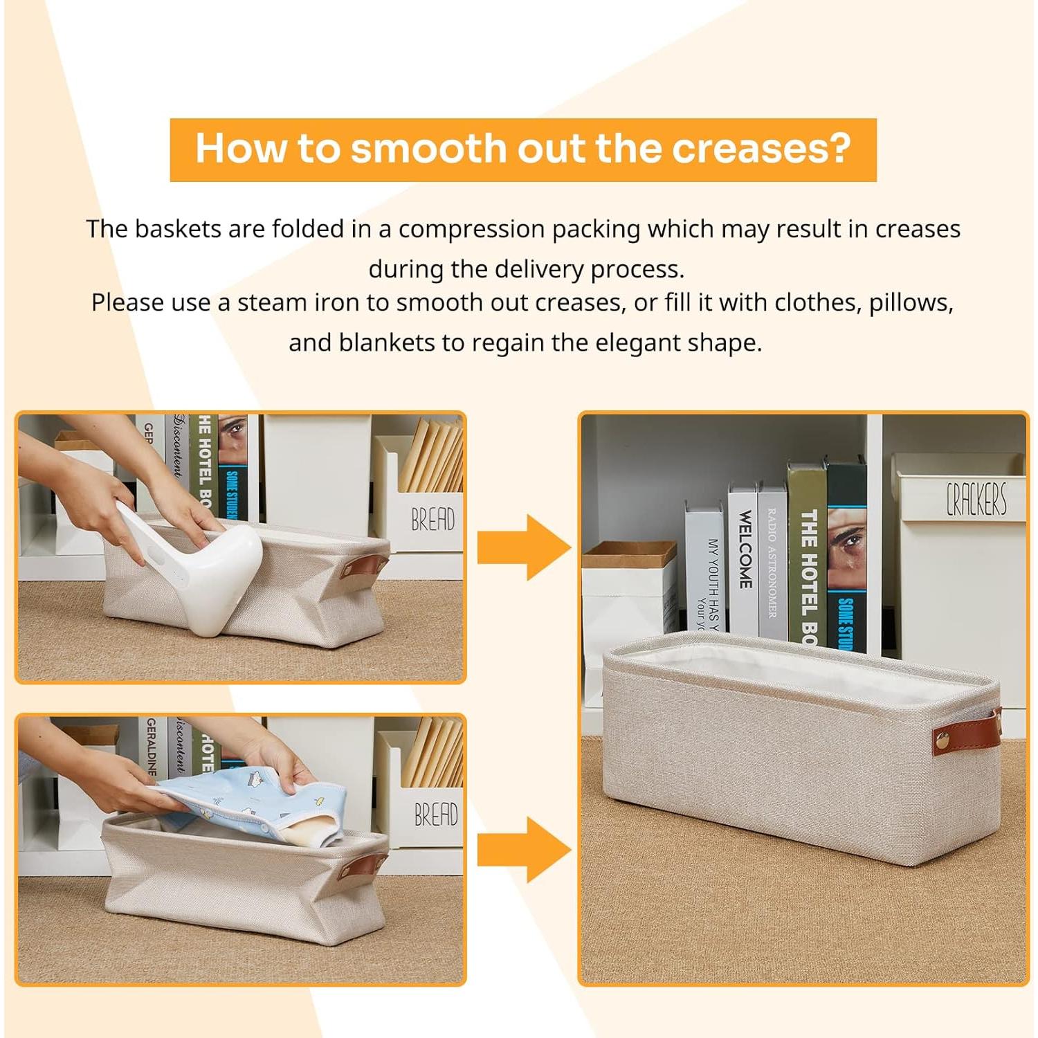 Cesta de Almacenamiento Estrecha DULLEMELO Beige 38x15x14cm