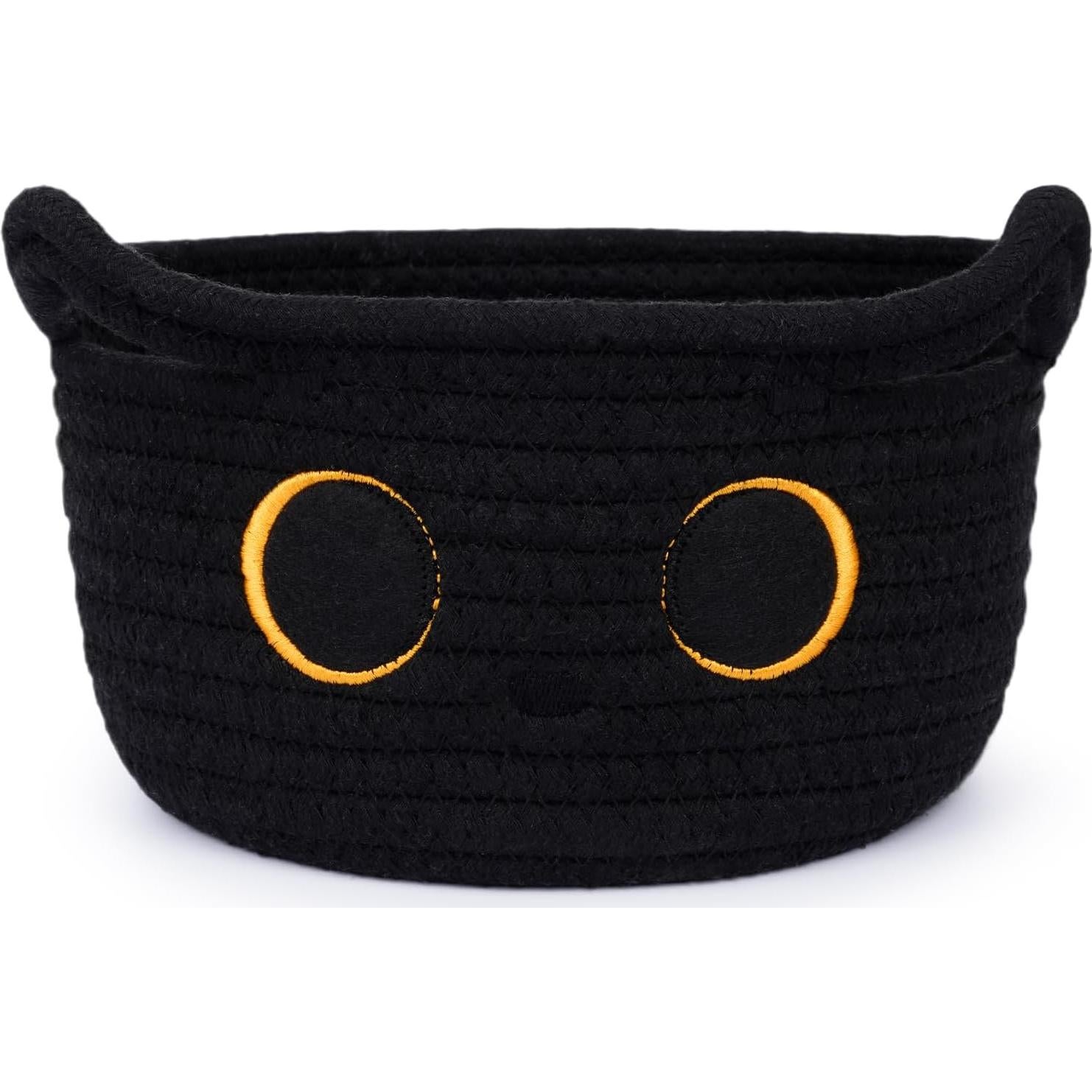 Cesta de Almacenamiento Plegable Hkojewp Gato Negro 22x11 cm