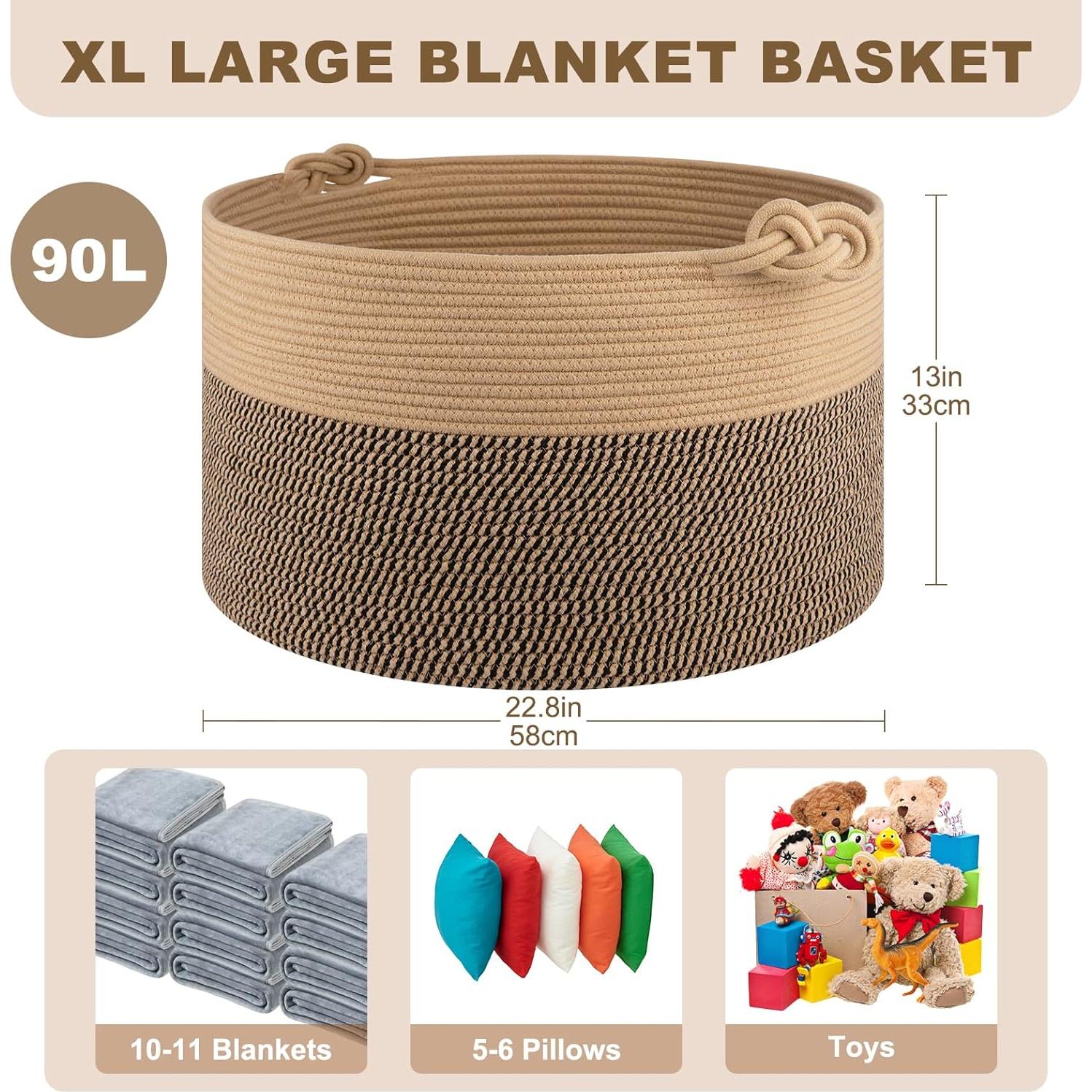 Cesta de Almacenamiento Grande OIASKET 58x58x33 cm Algodón