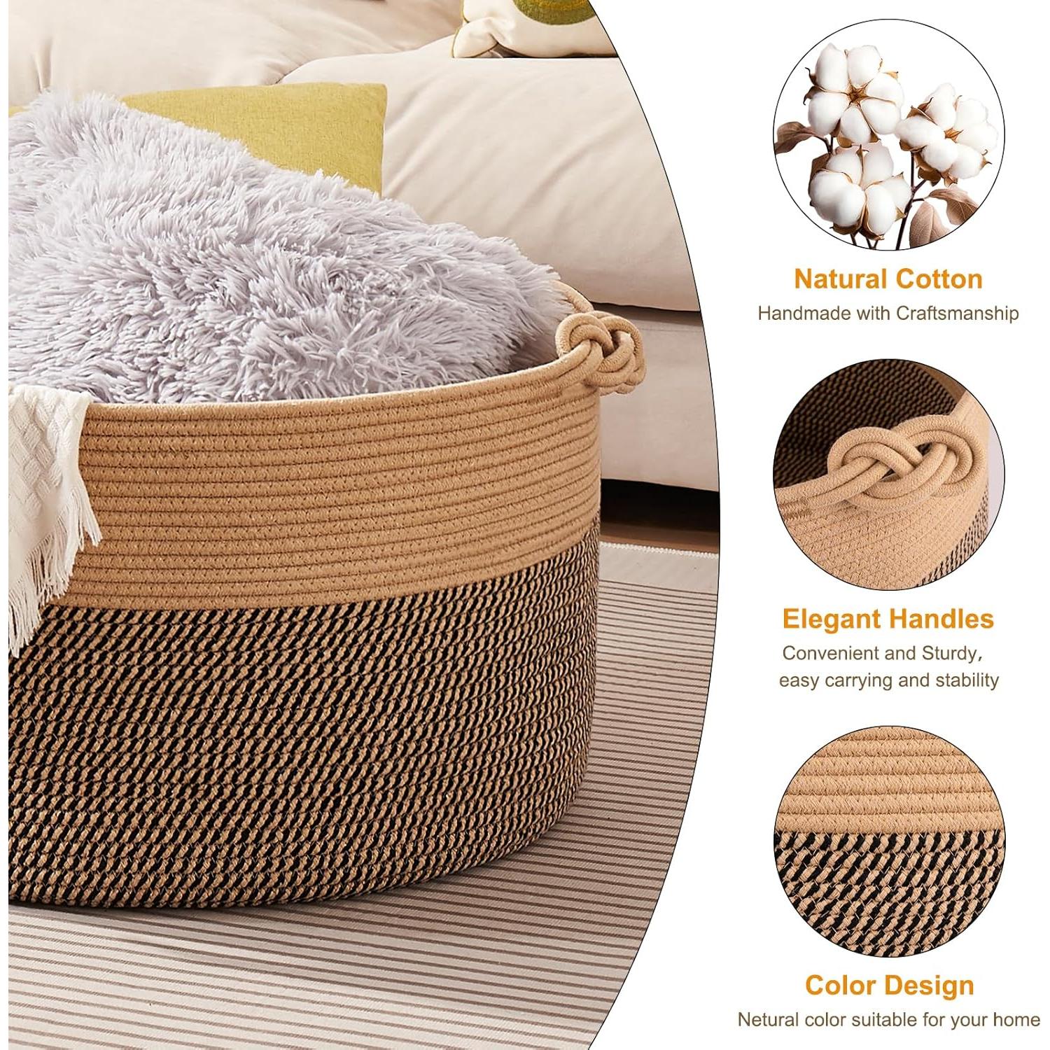 Cesta de Almacenamiento Grande OIASKET 58x58x33 cm Algodón