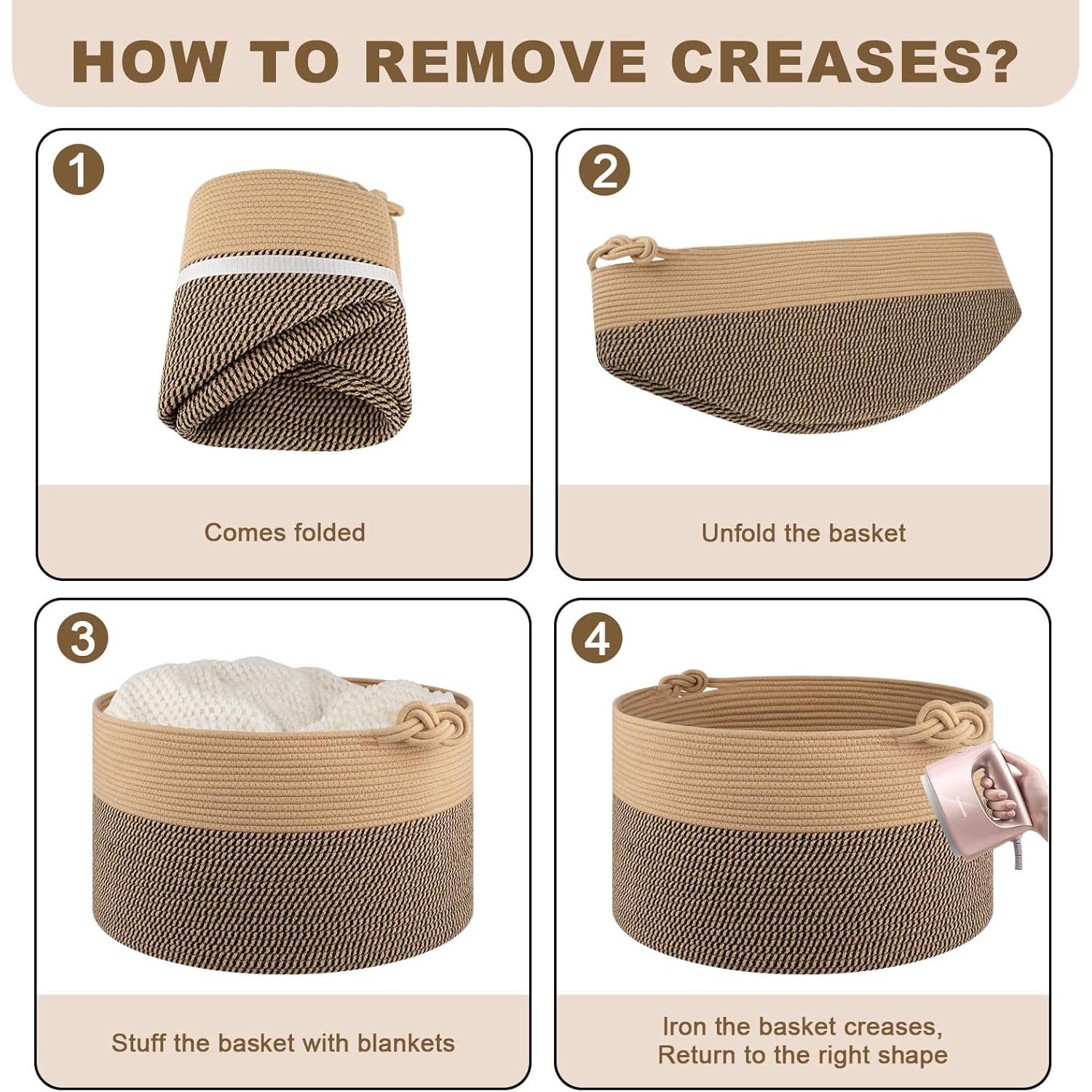 Cesta de Almacenamiento Grande OIASKET 58x58x33 cm Algodón