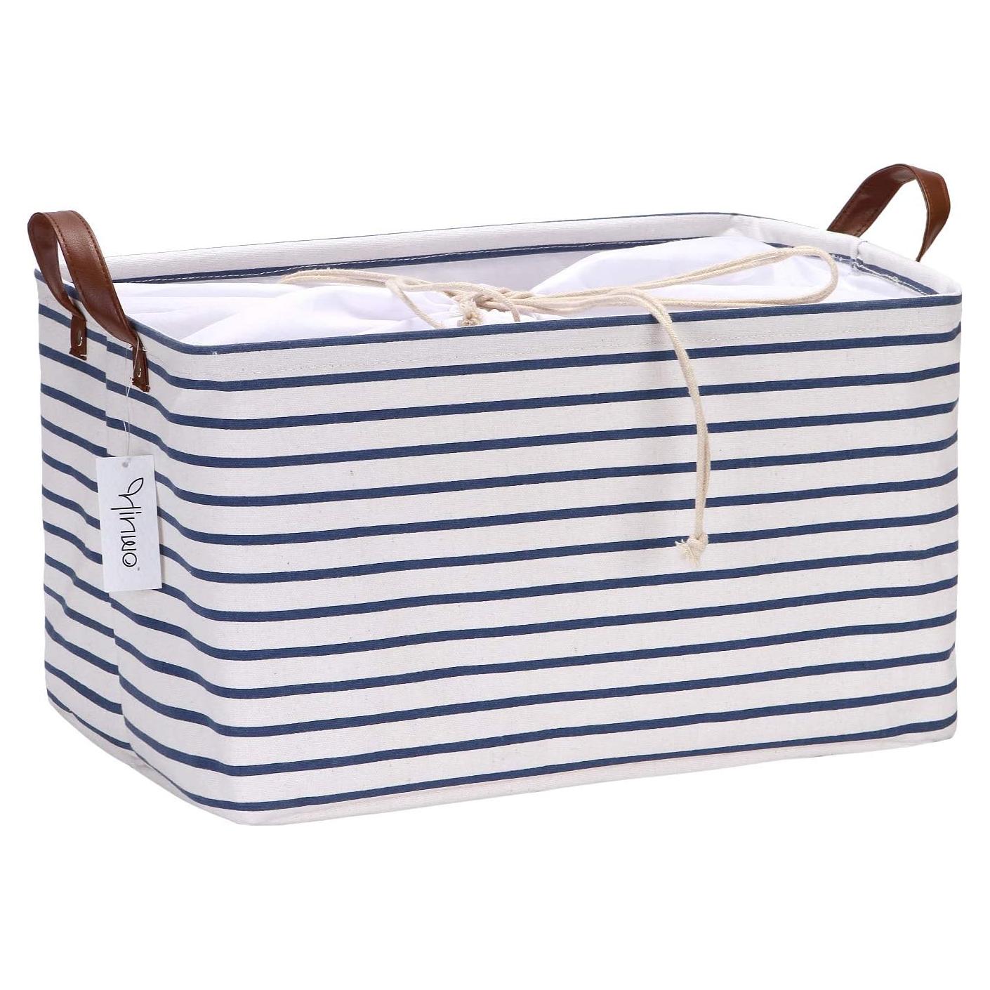 Contenedor de Almacenamiento Hinwo 31L Lienzo Rayas Marinas