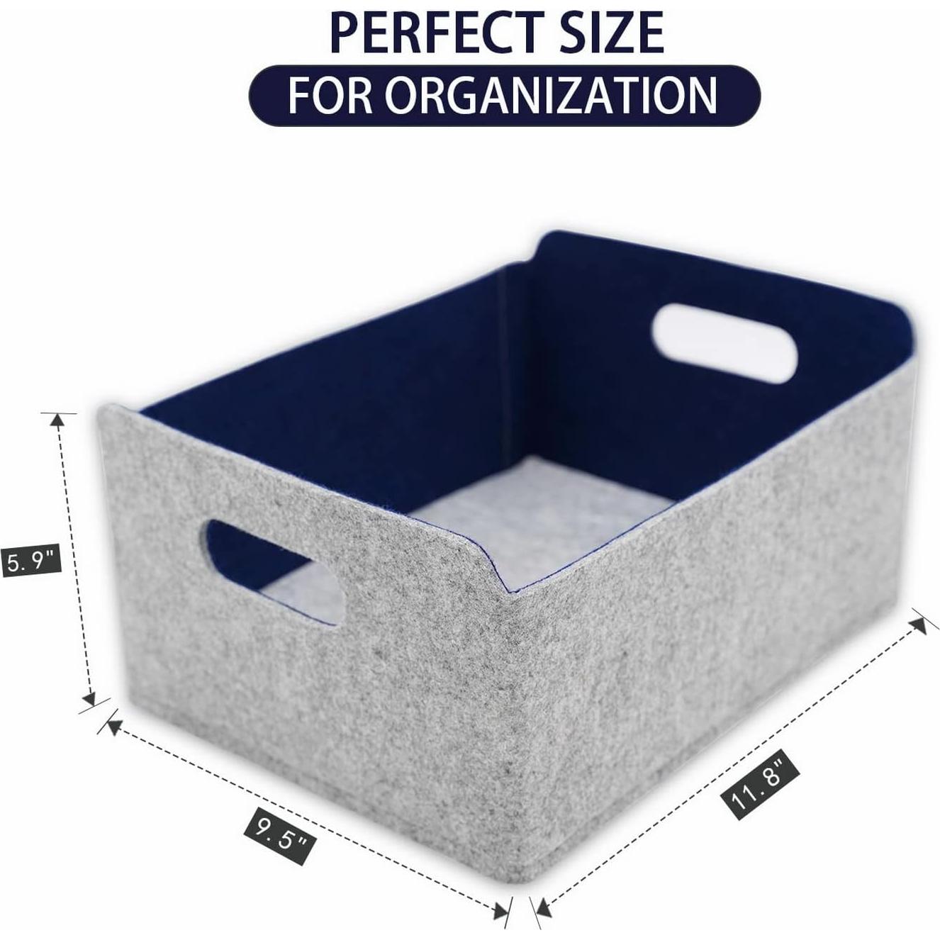 Cestas de Almacenamiento Welaxy Cubo Plegable 3 Piezas Fieltro