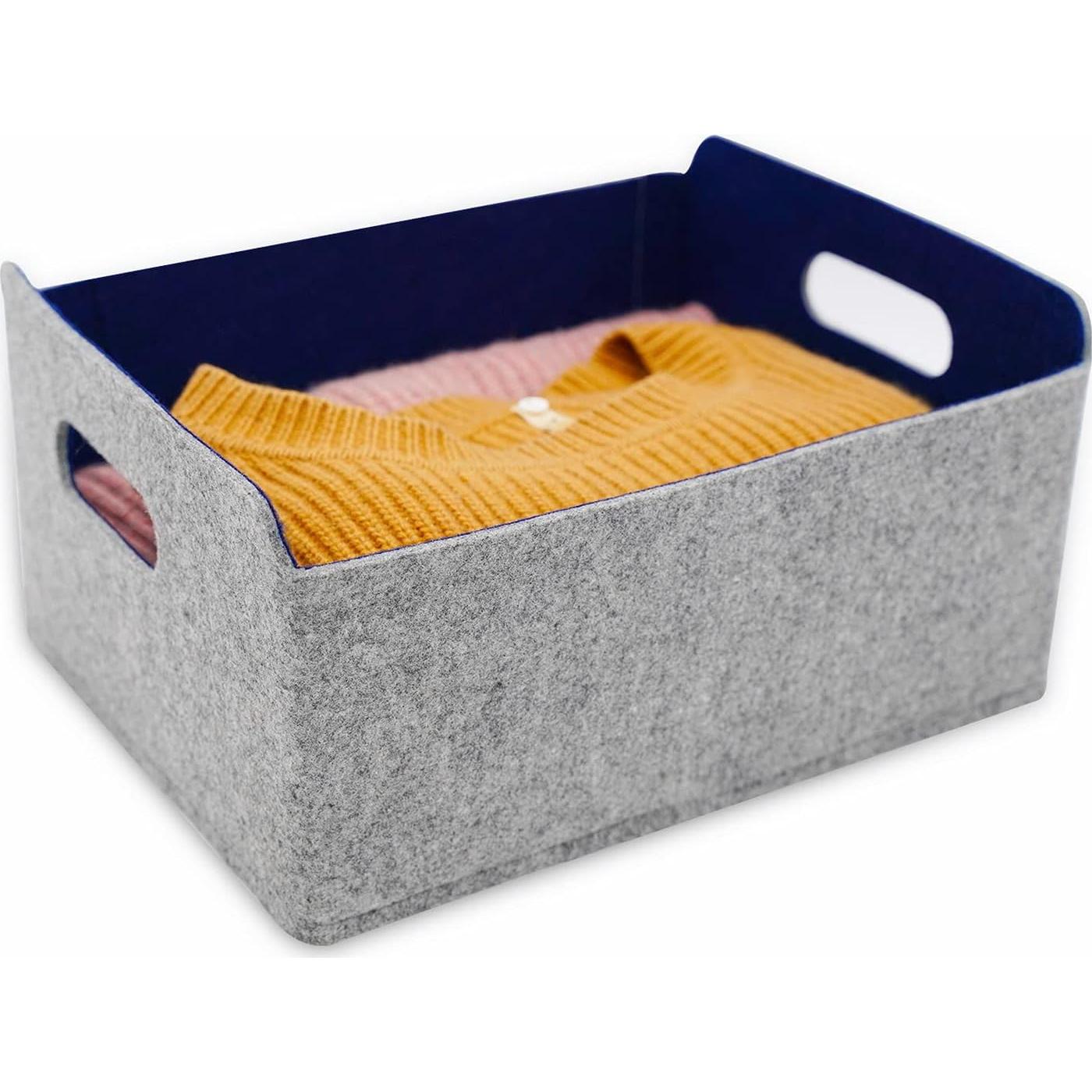 Cestas de Almacenamiento Welaxy Cubo Plegable 3 Piezas Fieltro