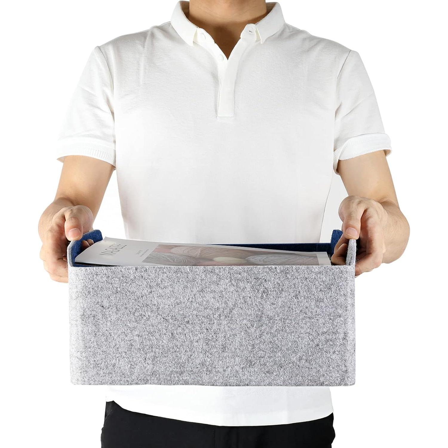 Cestas de Almacenamiento Welaxy Cubo Plegable 3 Piezas Fieltro