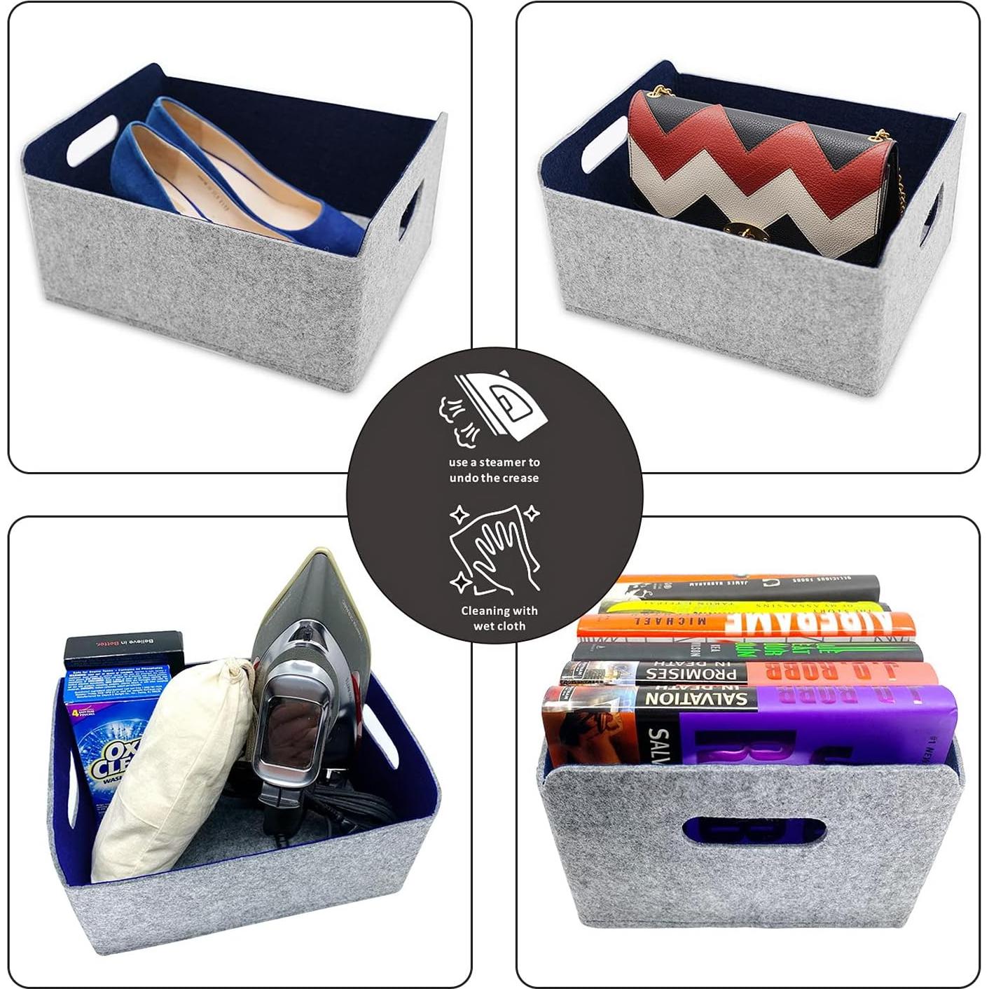 Cestas de Almacenamiento Welaxy Cubo Plegable 3 Piezas Fieltro