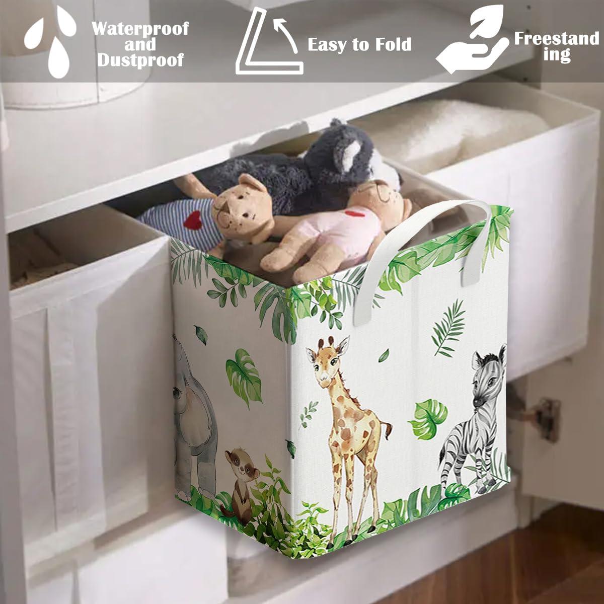 Cesta de Bebé Decorativa Runtoo Animales Safari 36L