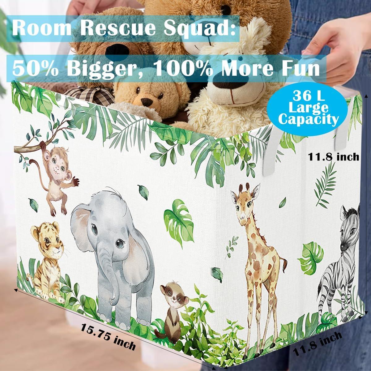 Cesta de Bebé Decorativa Runtoo Animales Safari 36L