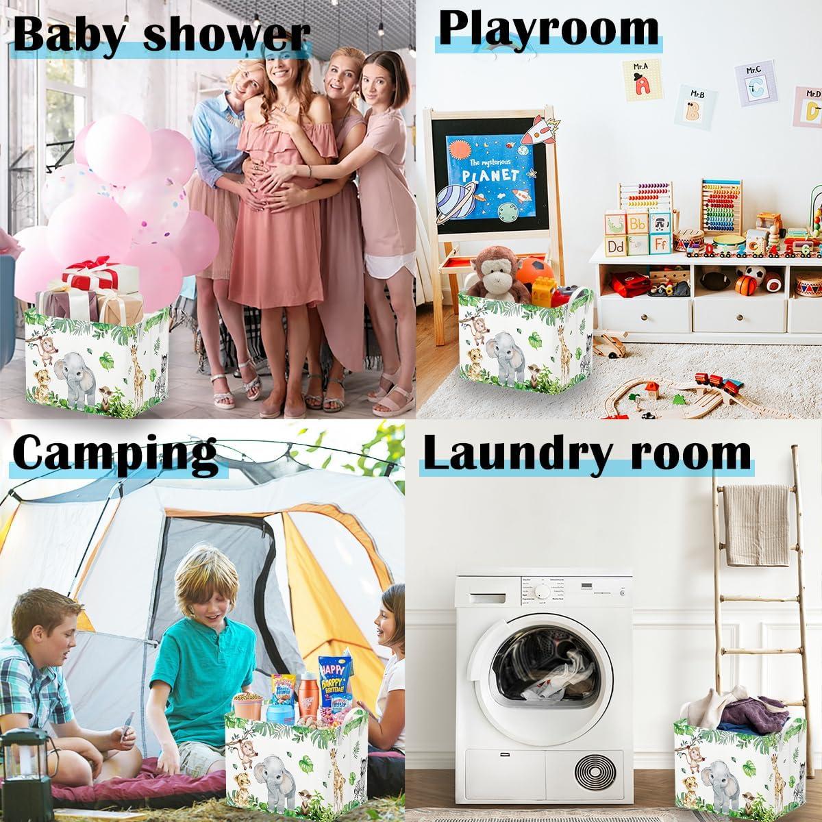 Cesta de Bebé Decorativa Runtoo Animales Safari 36L