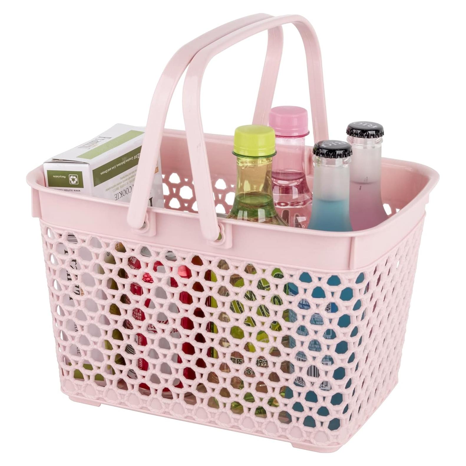 Cesta de Ducha Portátil Anyoifax Rosa 28.4x20.1x17.3 cm