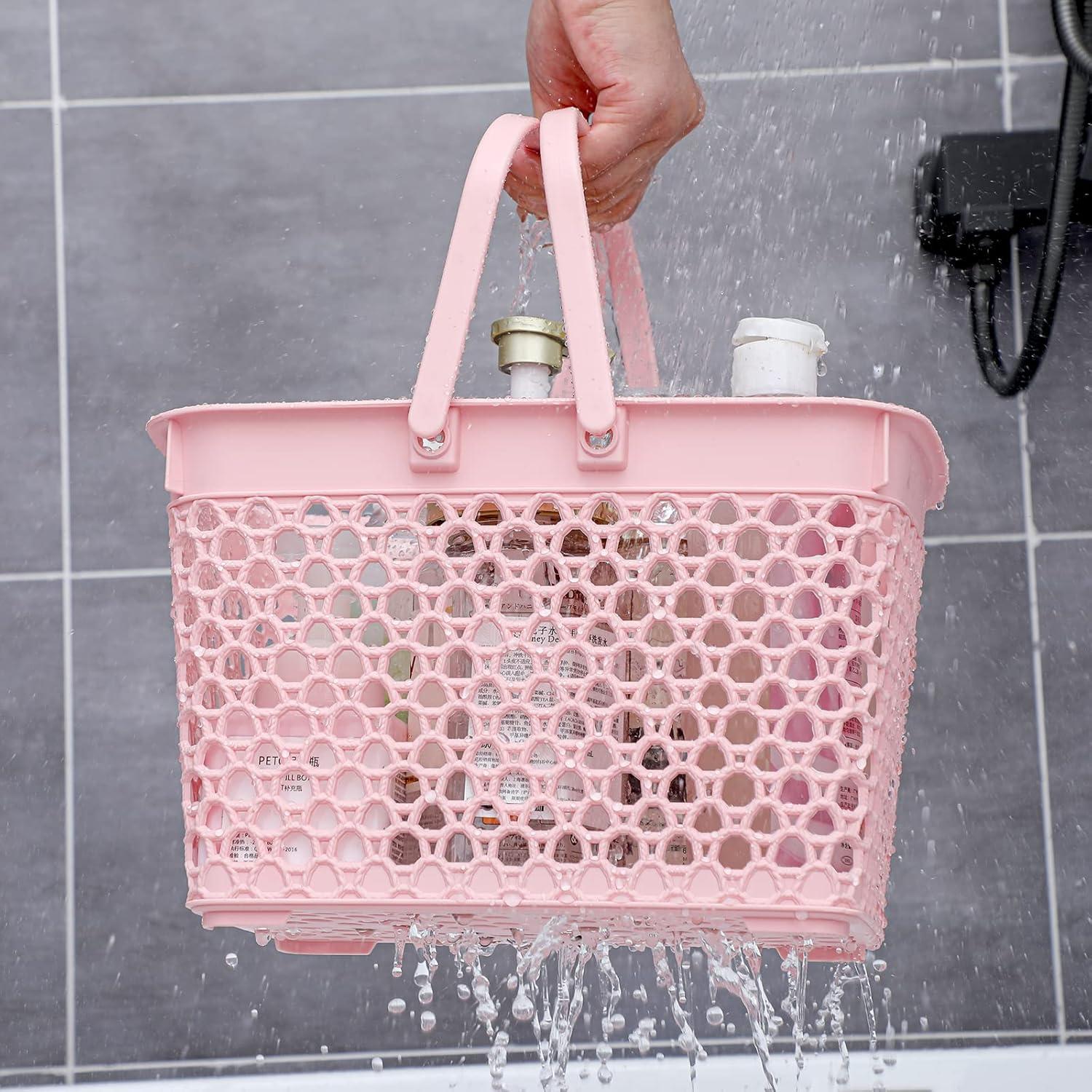 Cesta de Ducha Portátil Anyoifax Rosa 28.4x20.1x17.3 cm