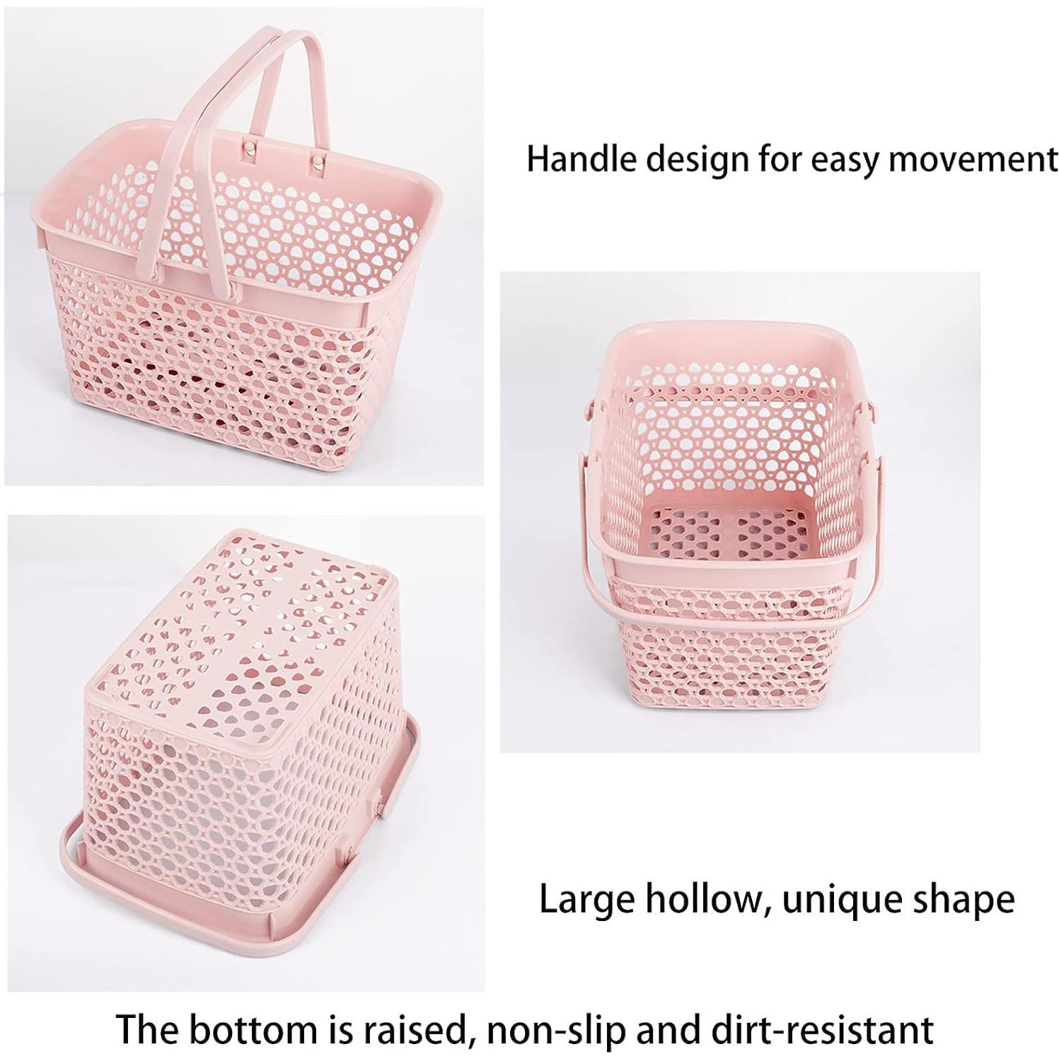 Cesta de Ducha Portátil Anyoifax Rosa 28.4x20.1x17.3 cm