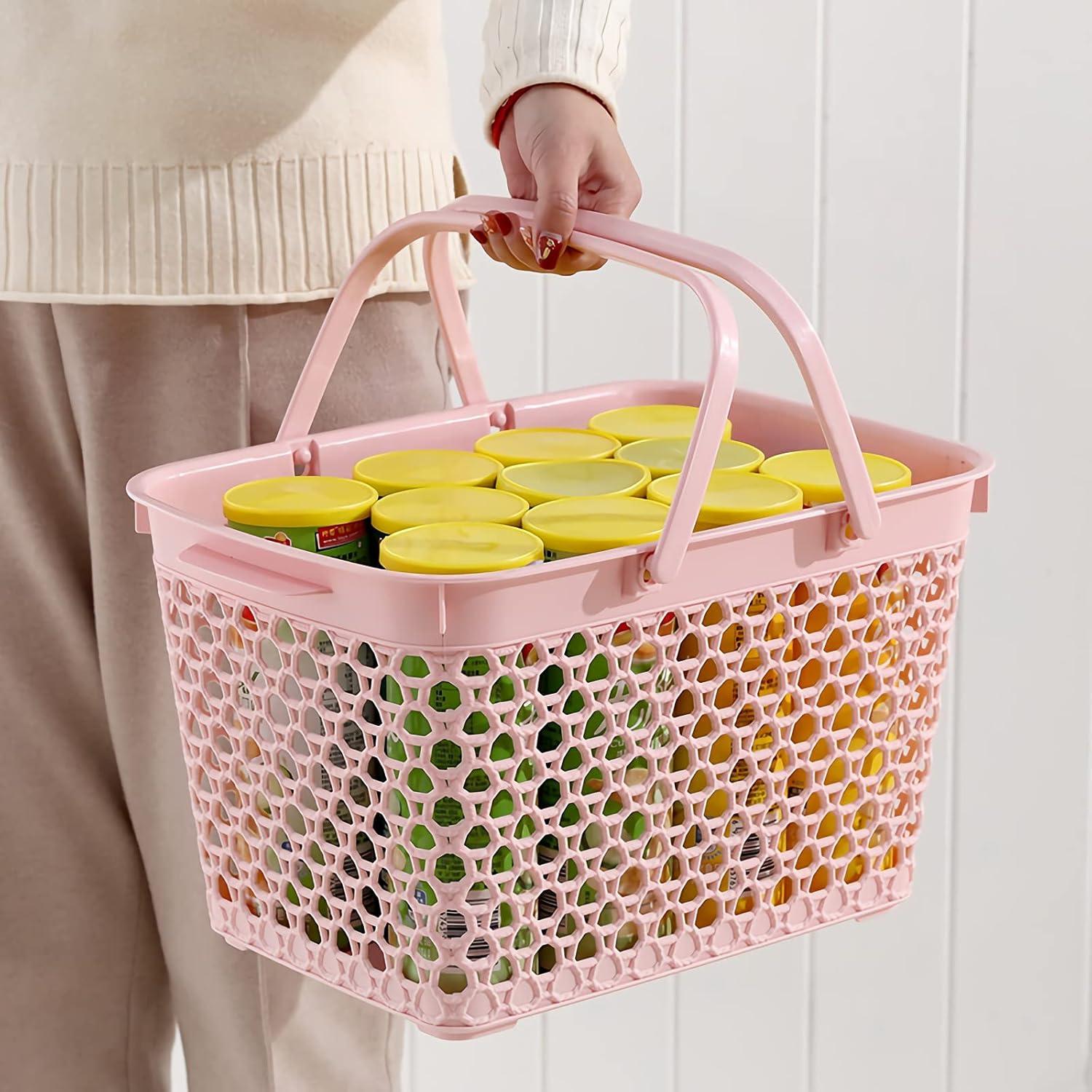 Cesta de Ducha Portátil Anyoifax Rosa 28.4x20.1x17.3 cm