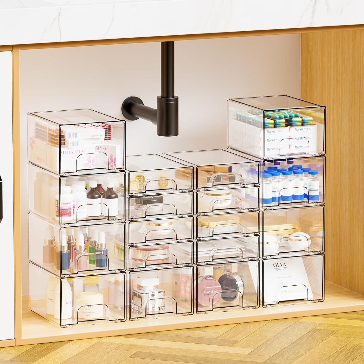 Cajones de Almacenamiento Apilables Yieach 11.2 cm Acrílico 4 Pcs