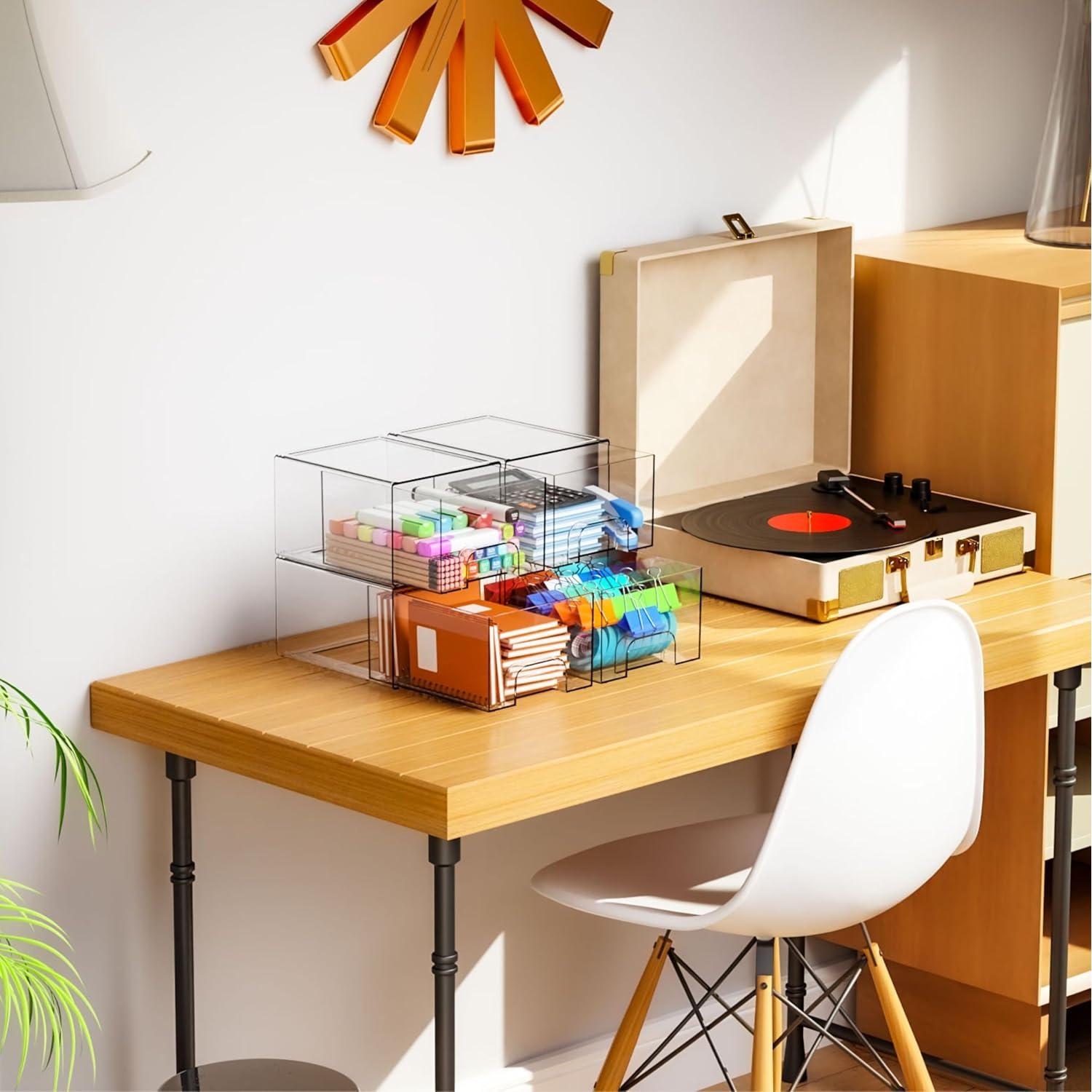 Cajones de Almacenamiento Apilables Yieach 11.2 cm Acrílico 4 Pcs