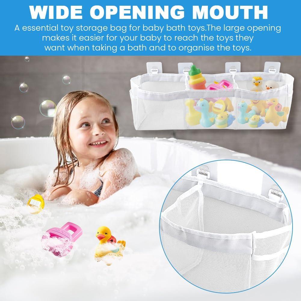 Organizador de Juguetes de Baño JIANWEI, 3 Compartimentos, Blanco