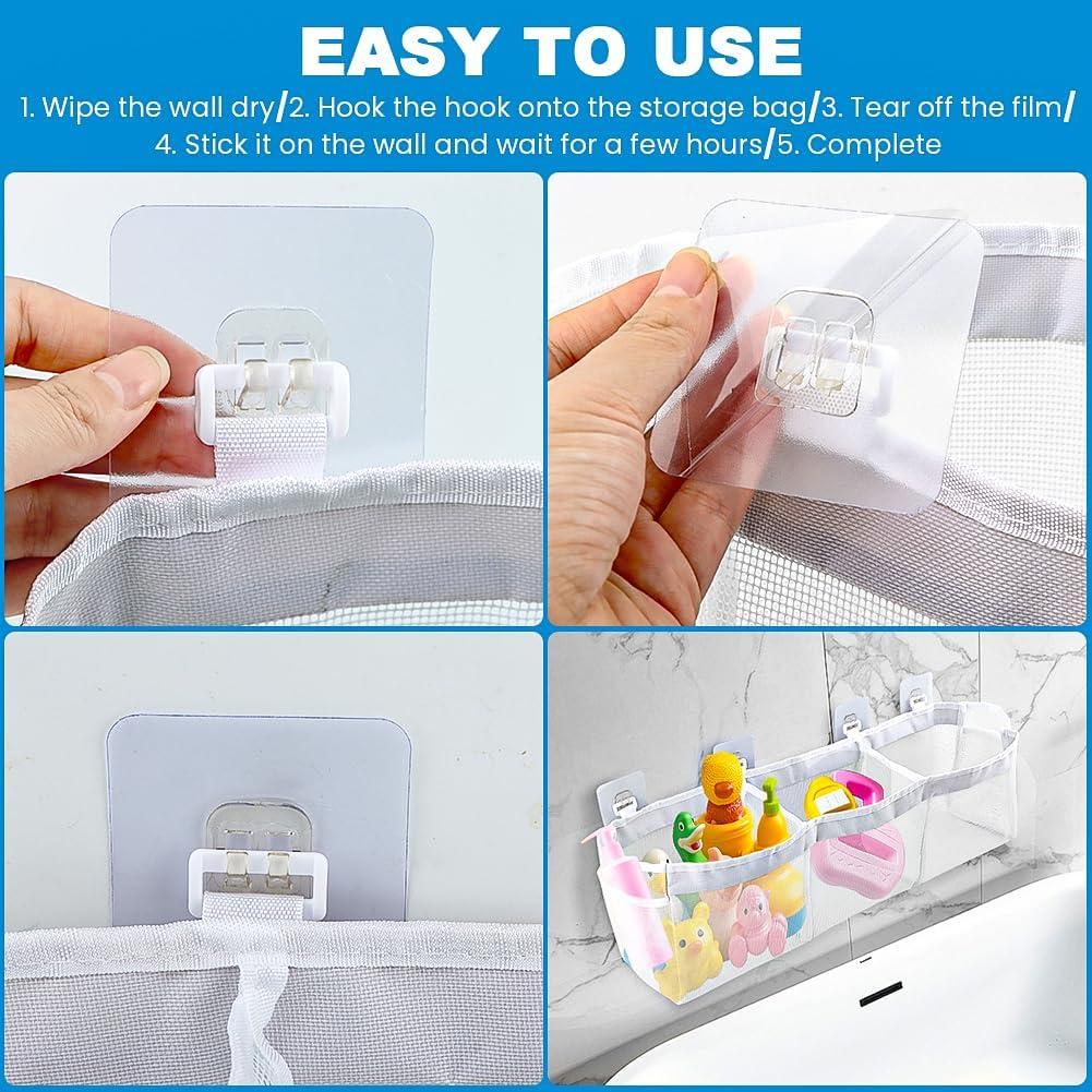 Organizador de Juguetes de Baño JIANWEI, 3 Compartimentos, Blanco