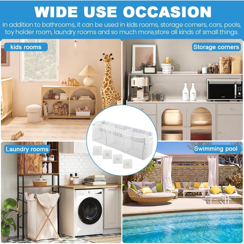 Organizador de Juguetes de Baño JIANWEI, 3 Compartimentos, Blanco