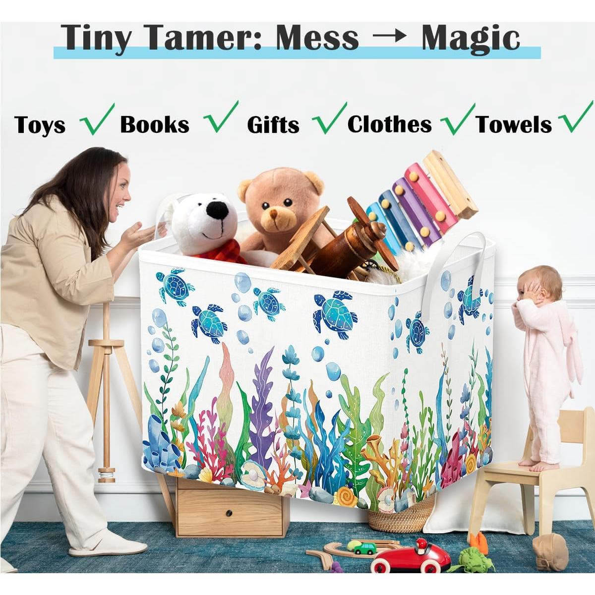 Cesta de Bebé Runtoo Oceánica 36L Plegable Decorativa