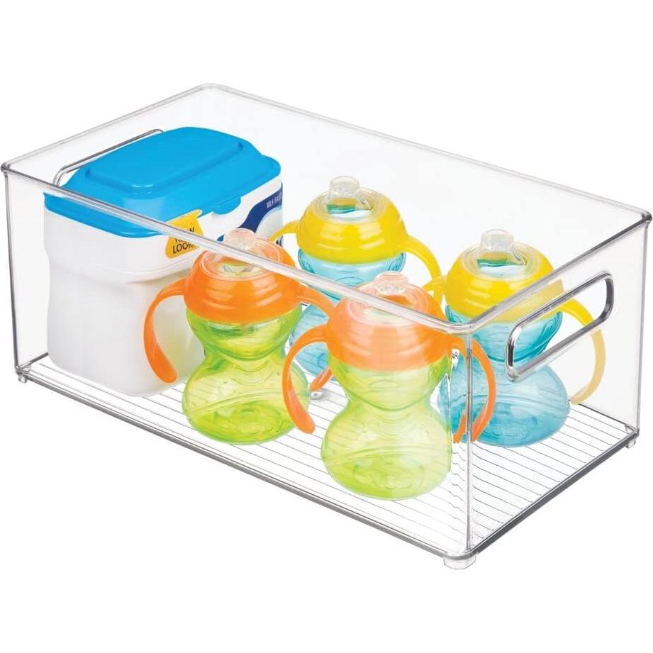 mDesign Contenedor Organizador de Plástico 36.83x20.32 cm Claro
