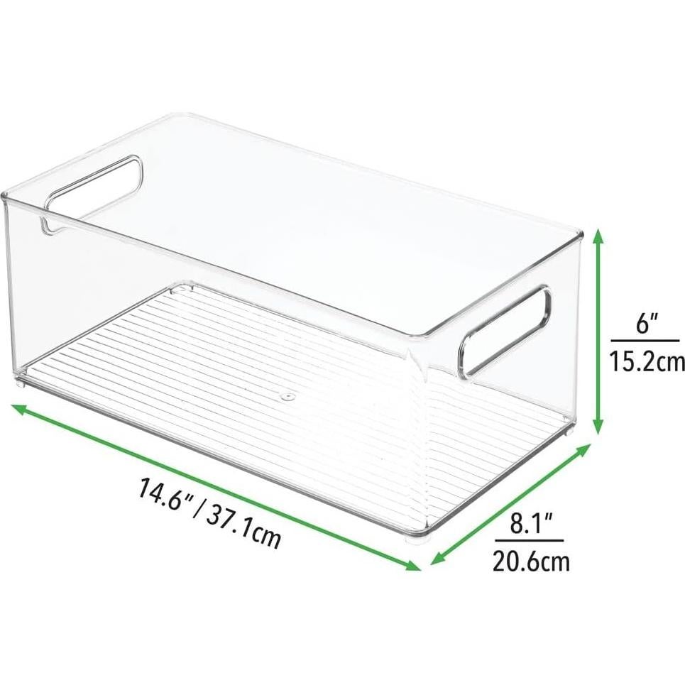 mDesign Contenedor Organizador de Plástico 36.83x20.32 cm Claro